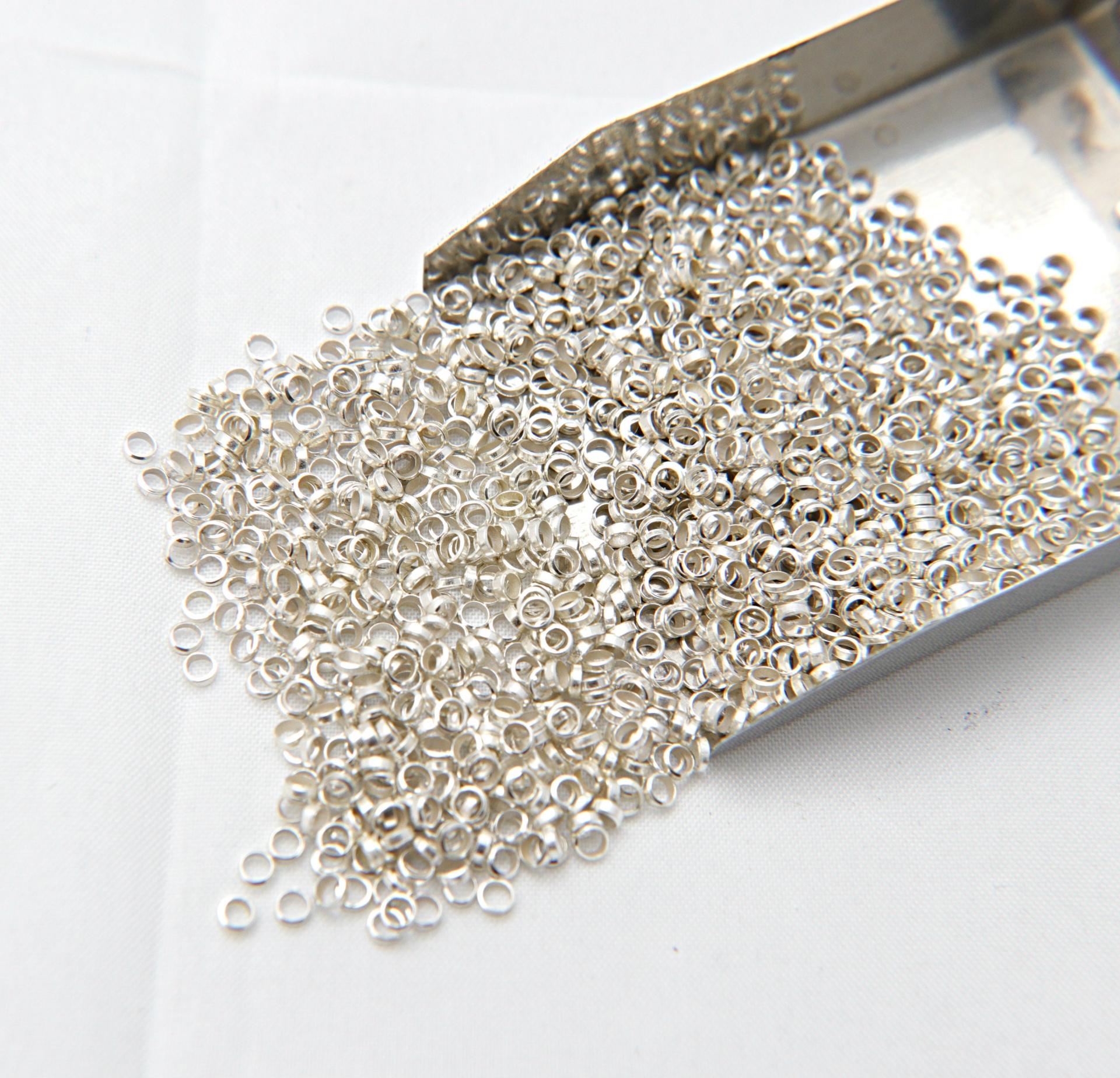 Silver Plated Tube Beads 5/10/100/500 Grams 2.5/3/3.6mm Haute Couture Embroidery
