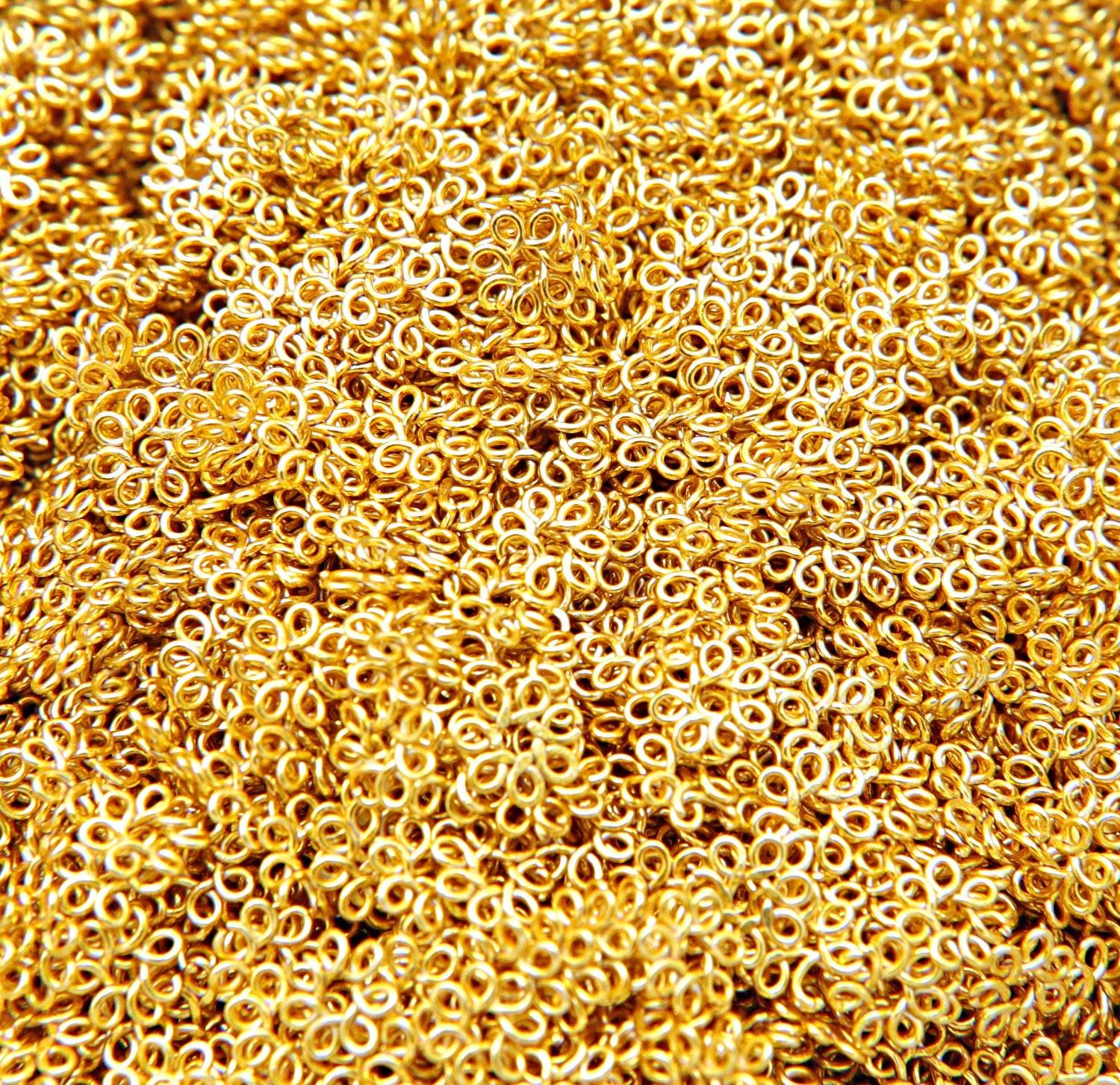 Gold Plated Handmade Brass Flower Beads 5/10/100/500 Grams 4.5/5/5.5 mm Haute Couture Embroidery materials, premium vintage metal beads
