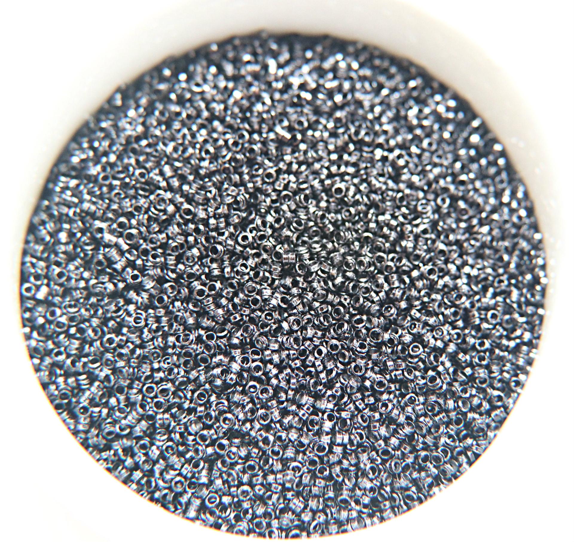 1.7mm Micro Jet Black Metallic Plated Tube Beads 5/10/100/500 Grams High Quality Nail Art / Haute Couture Embroidery / doll making