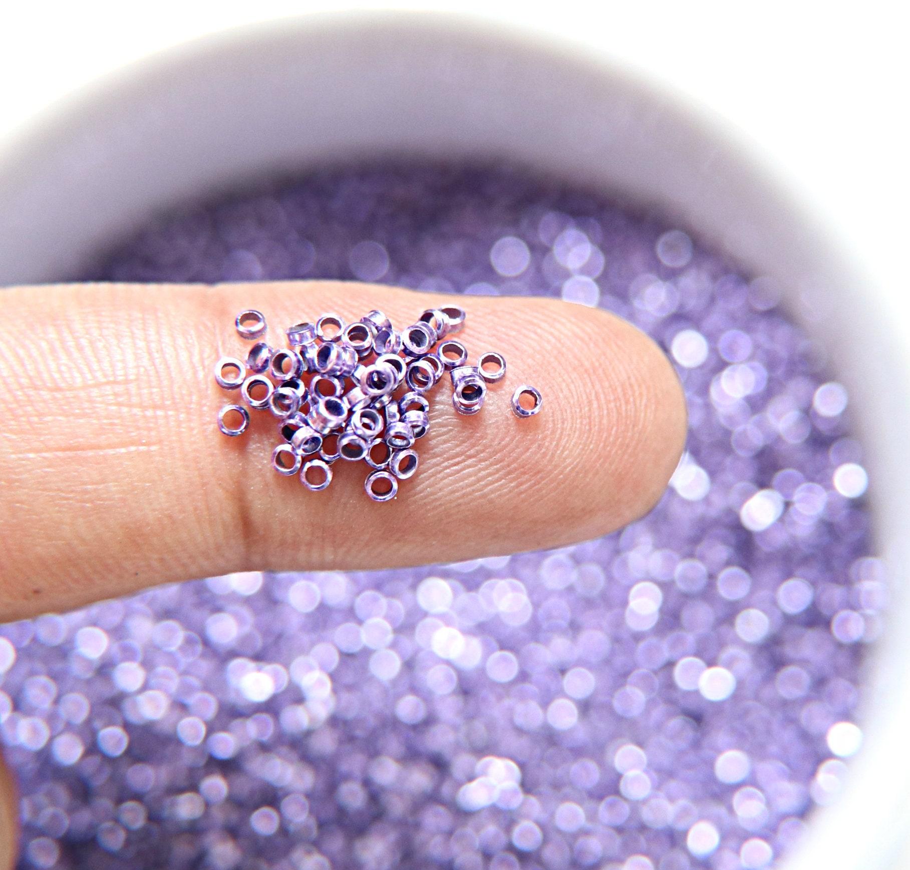 1.7mm Micro Violet Metallic Plated Tube Beads 5/10/100/500 Grams High Quality Nail Art / Haute Couture Embroidery / doll making