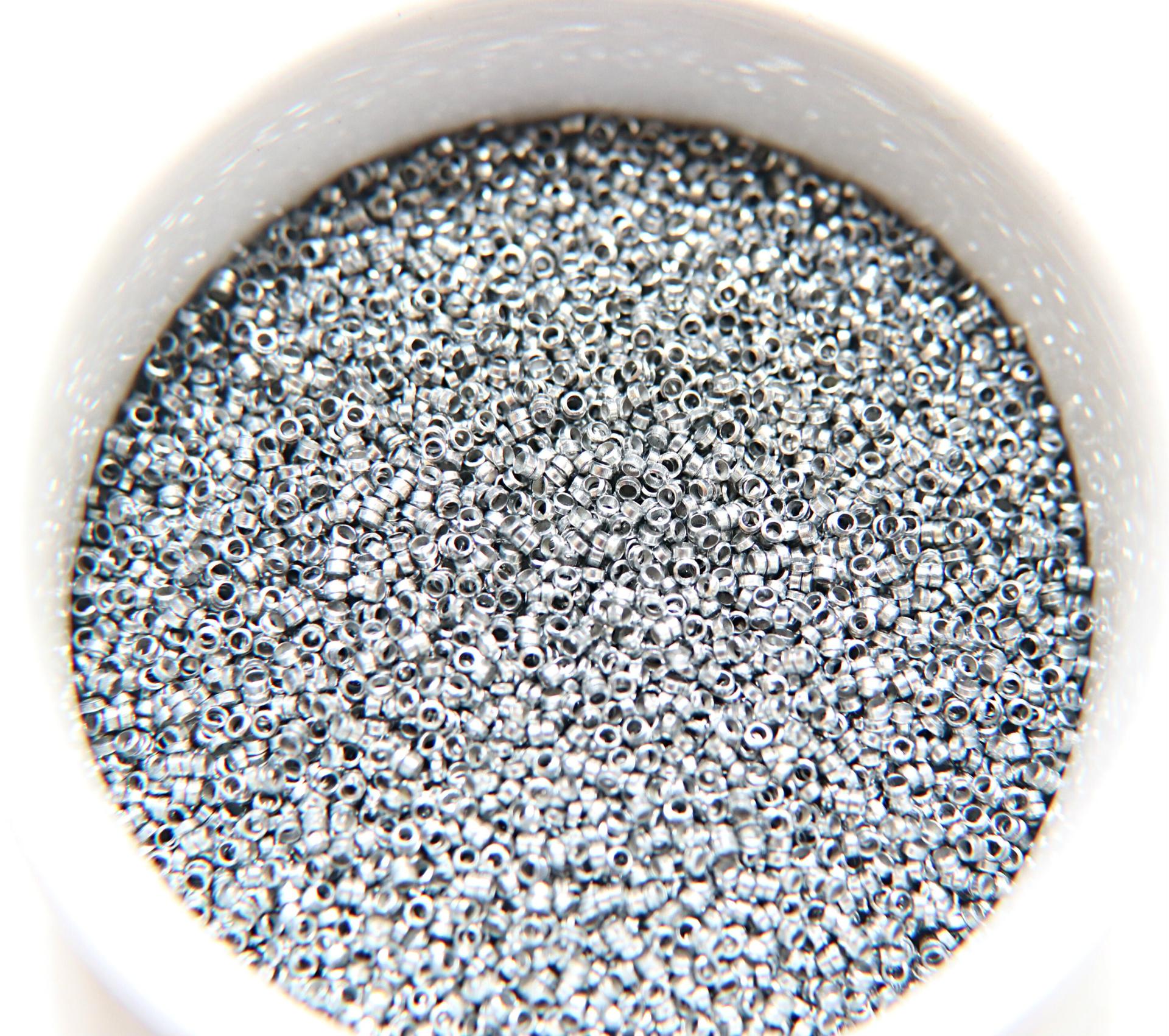 1.7mm Micro Light Steel Blue Metallic Plated Tube Beads 5/10/100/500 Grams High Quality Nail Art / Haute Couture Embroidery / doll making