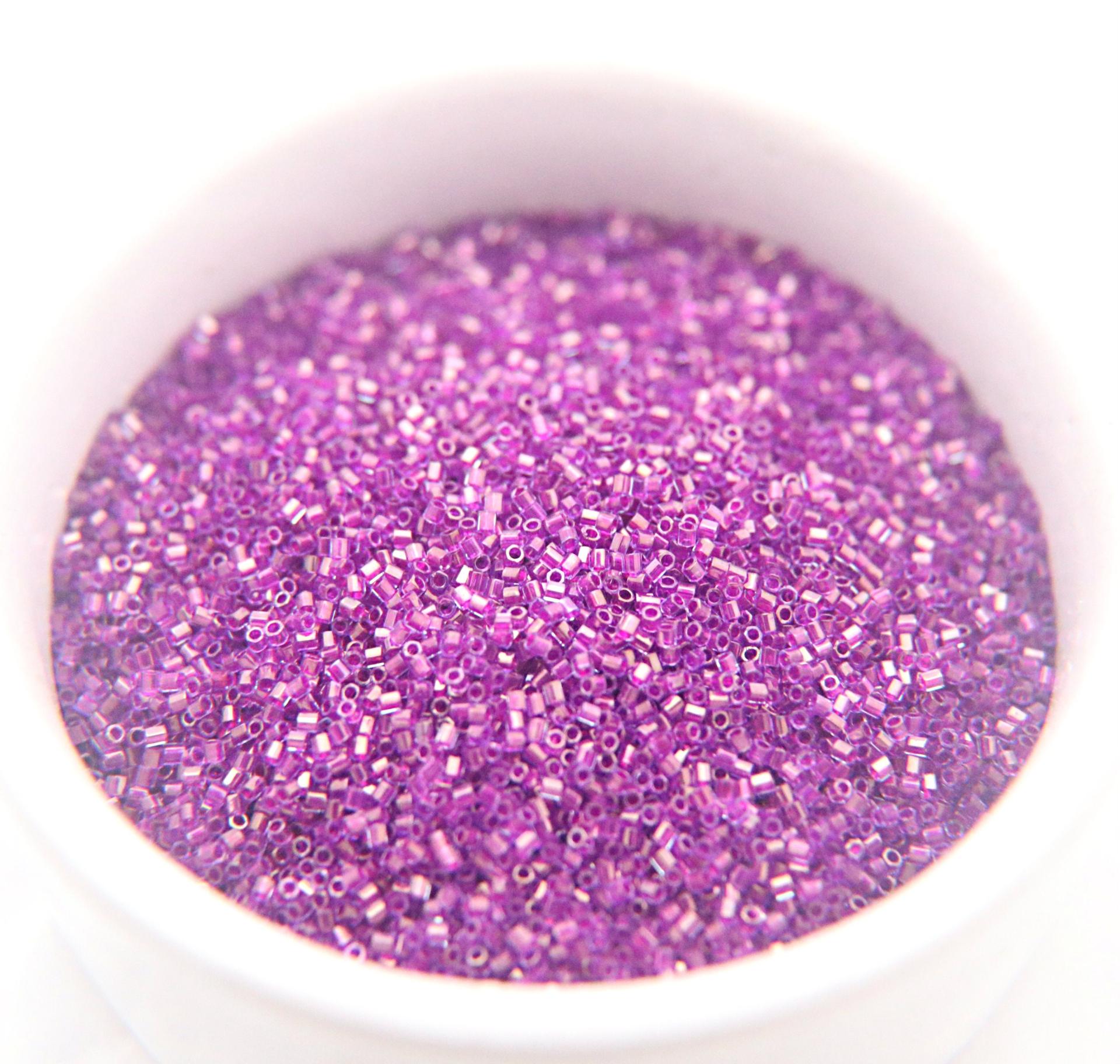 15/0 MIYUKI Hex Purple Lined Aqua Japanese Beads 10/20/50/100 Grams embroidery materials