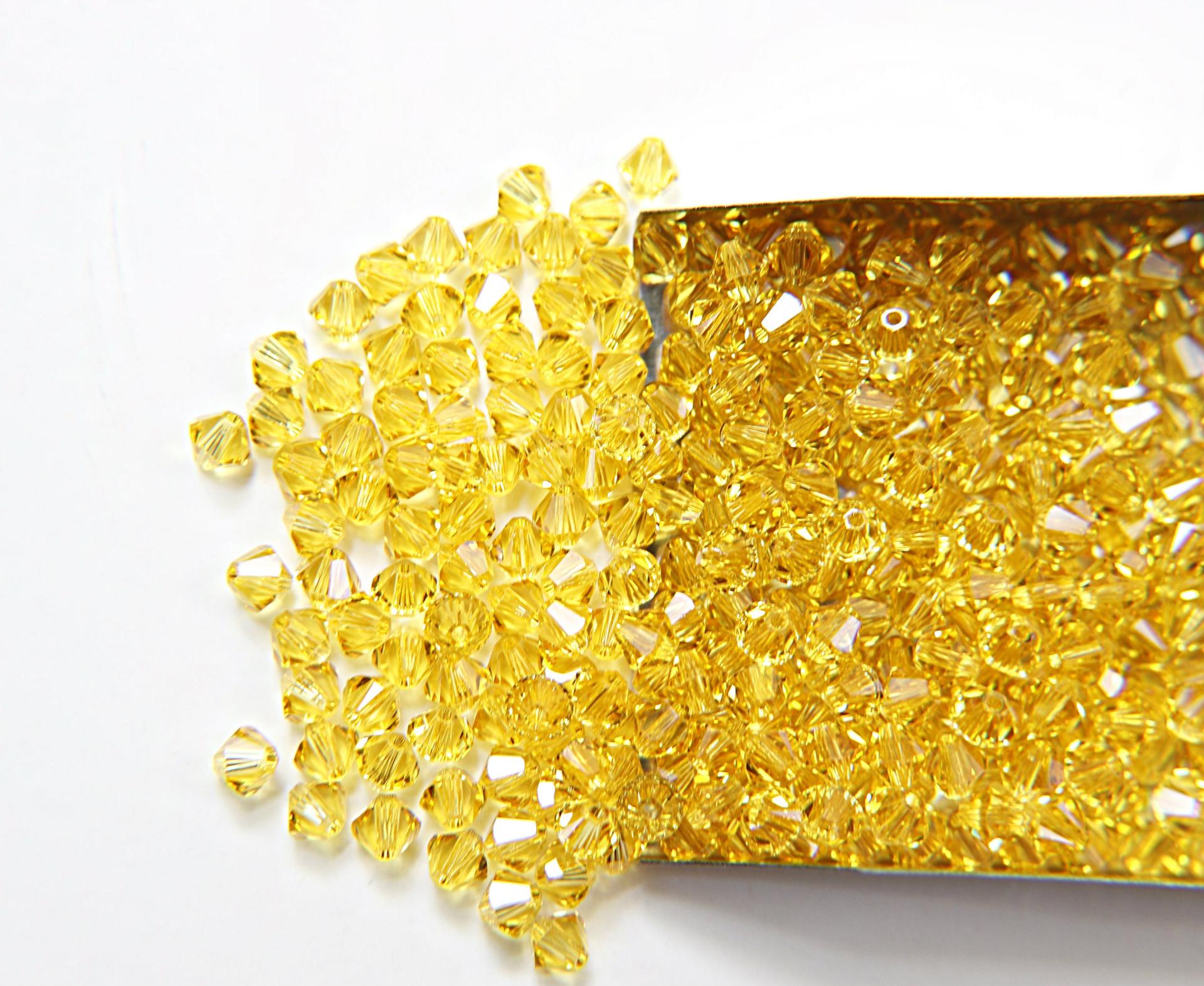 3mm Citrine Swarovski Bicone beads 36/72/144/432/720 Pieces (249) Jewelry findings, embroidery materials, jewelry making, craft supplies