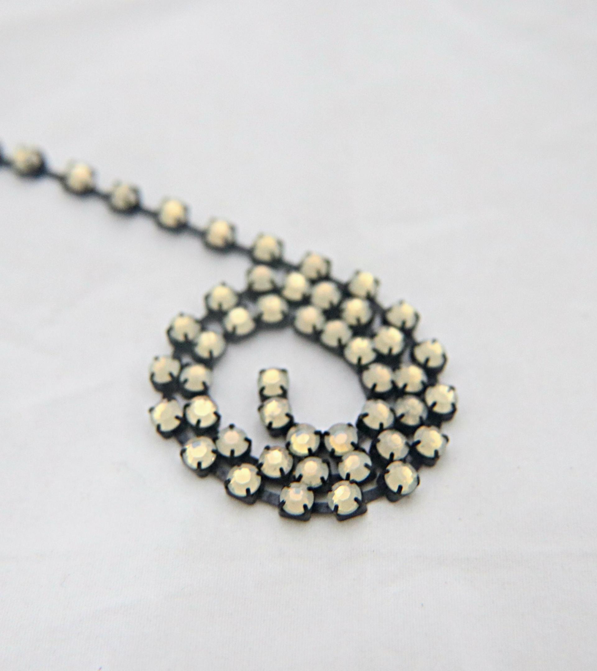 16ss Swarovski 2088 Chain in Flat Back Sand Opal (4mm) 0.5/1/2/5 Meters Vintage Black Settings Bridal Supplies|Jewelry Making, premium lace