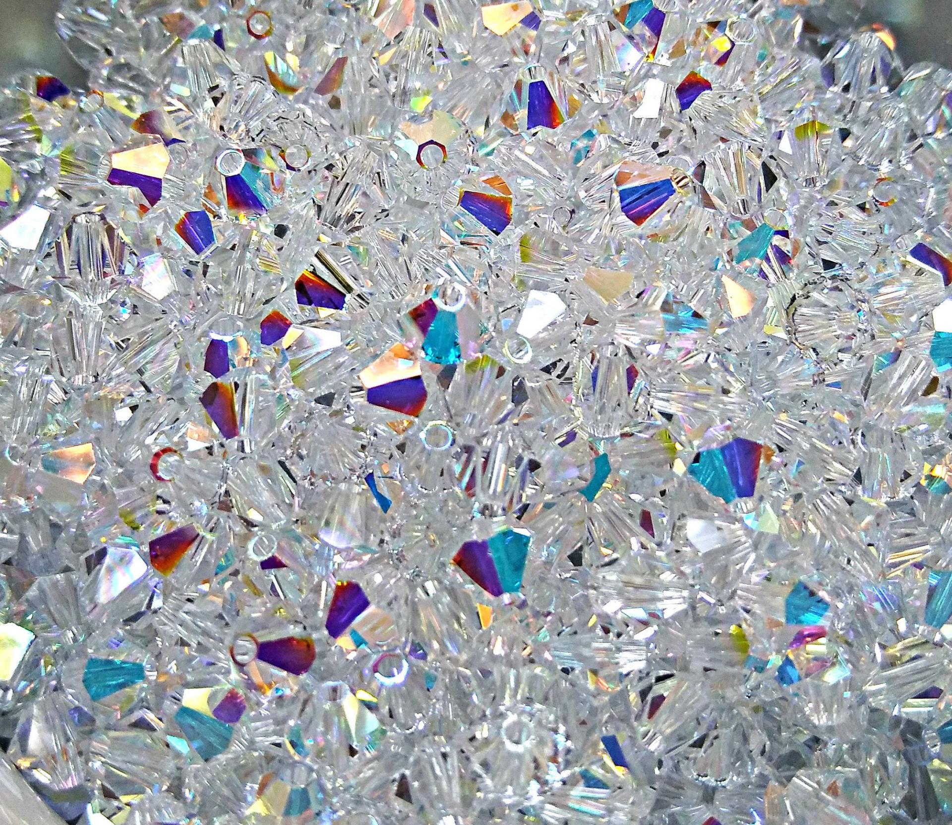 3/4mm Crystal Aurore Boreale Swarovski Bicone Crystal beads 36/72/144/432/720 Pieces rainbow beads, jewelry making, couture beading