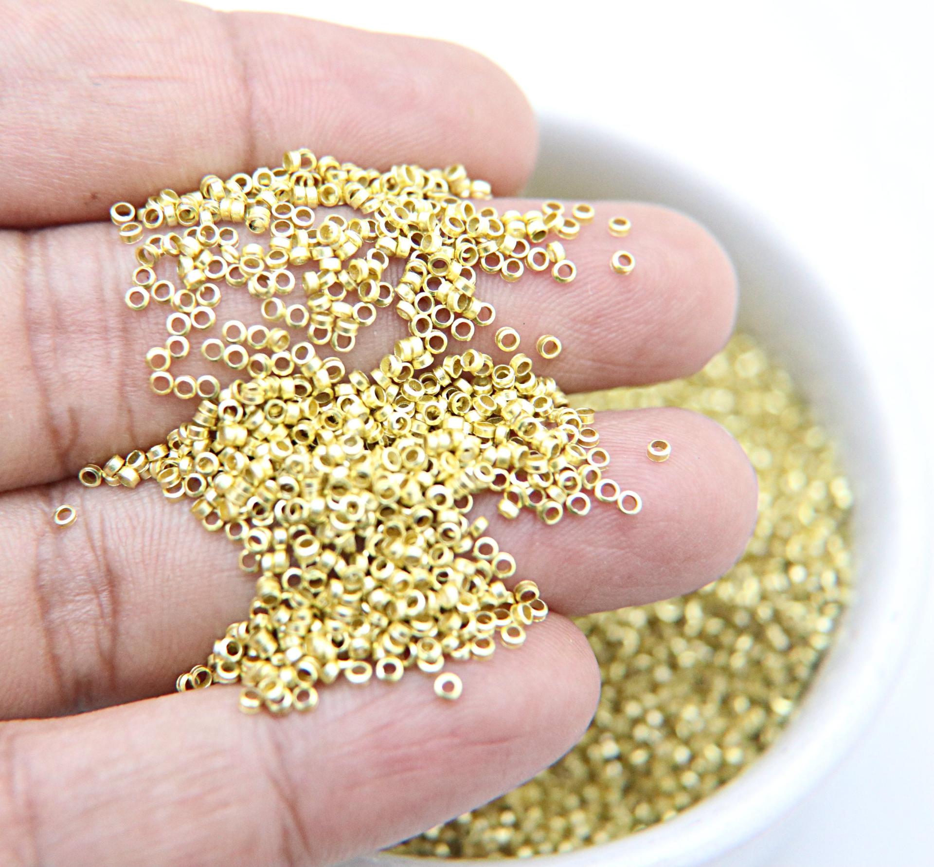 1.7mm Micro Lemon Metallic Plated Tube Beads 5/10/100/500 Grams High Quality Nail Art / Haute Couture Embroidery / doll making