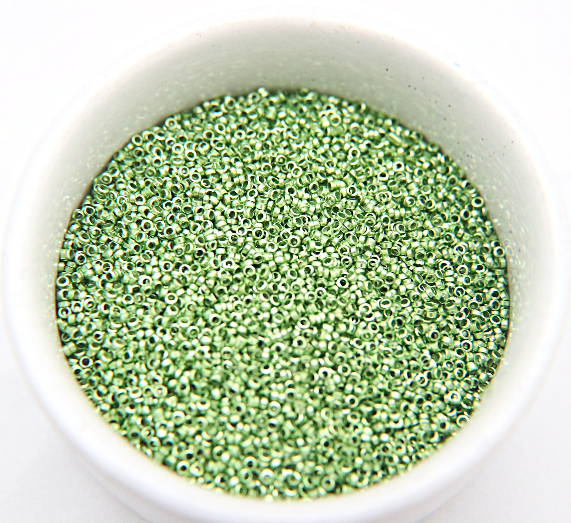1.7mm Micro Peridot Metallic Plated Tube Beads 5/10/100 Grams High Quality Nail Art / Haute Couture Embroidery / doll making