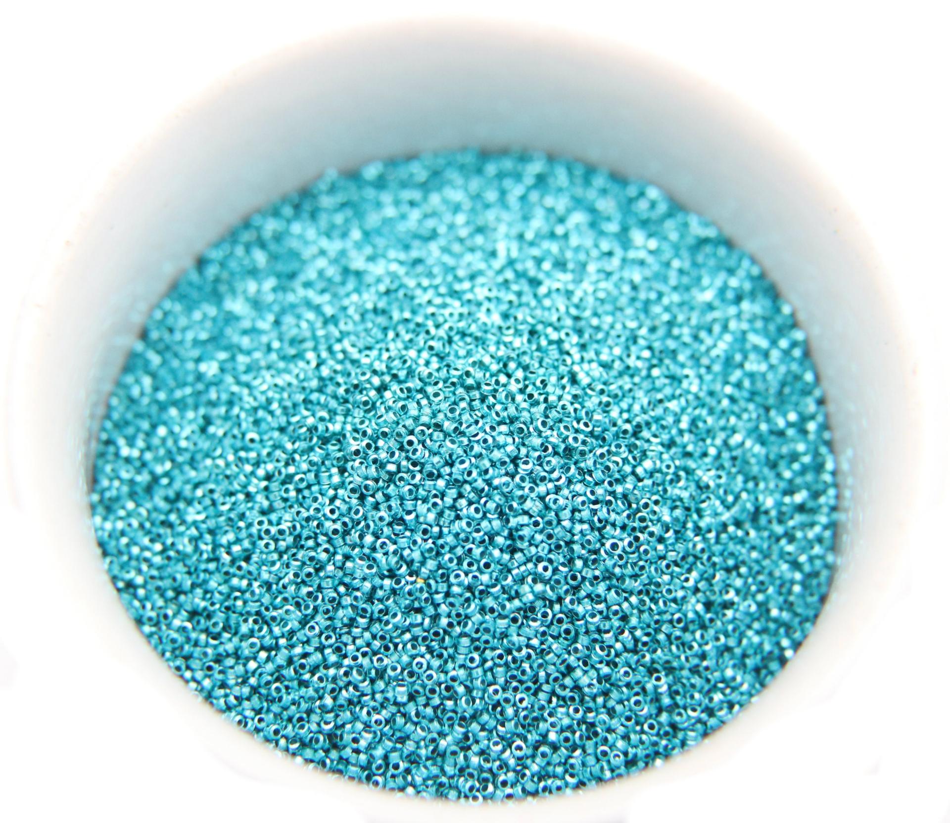 1mm Micro Blue Zircon Metallic Plated Tube Beads 5/10/100/500 Gram High Quality Nail Art decoration / Haute Couture Embroidery / Doll Making