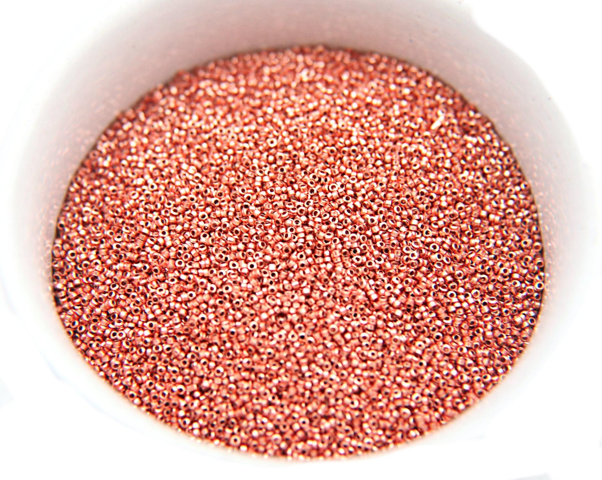 1mm Micro Rose Peach Metallic Plated Tube Beads 5/10/100/500 Gram High Quality Nail Art decoration / Haute Couture Embroidery / Doll Making