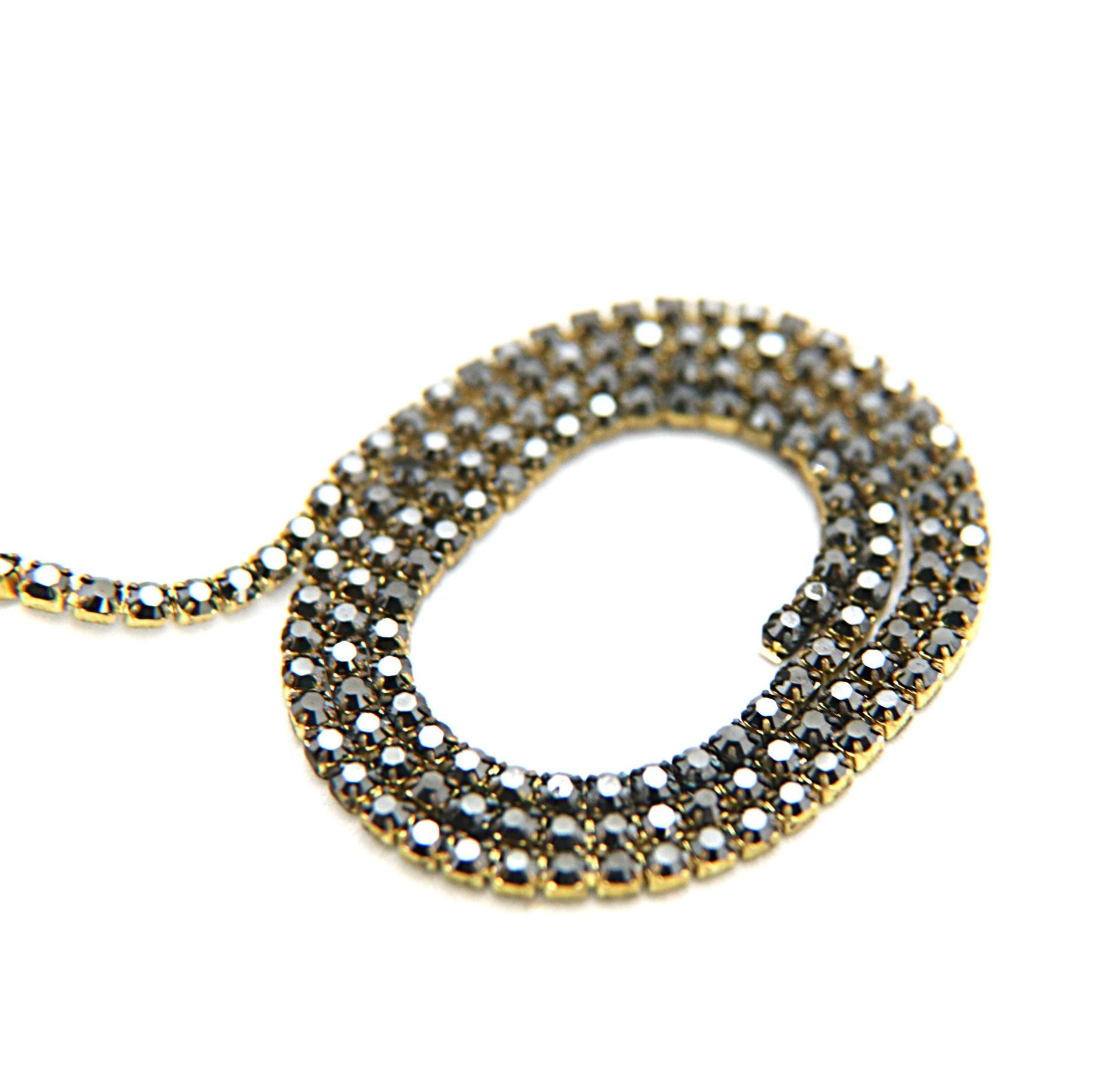 10ss Swarovski Close Cup Chain in Jet Hematite 2.8mm Made in Austria 0.5/1/2/5 Meters rare couture materials