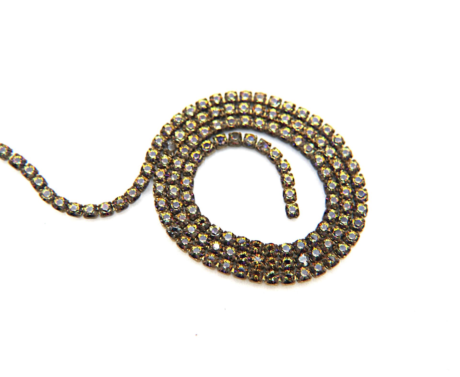 10ss Swarovski Close Cup Chain in Crystal Vitrail Medium 2.8mm Made in Austria 0.5/1/2/5 Meters rare couture materials