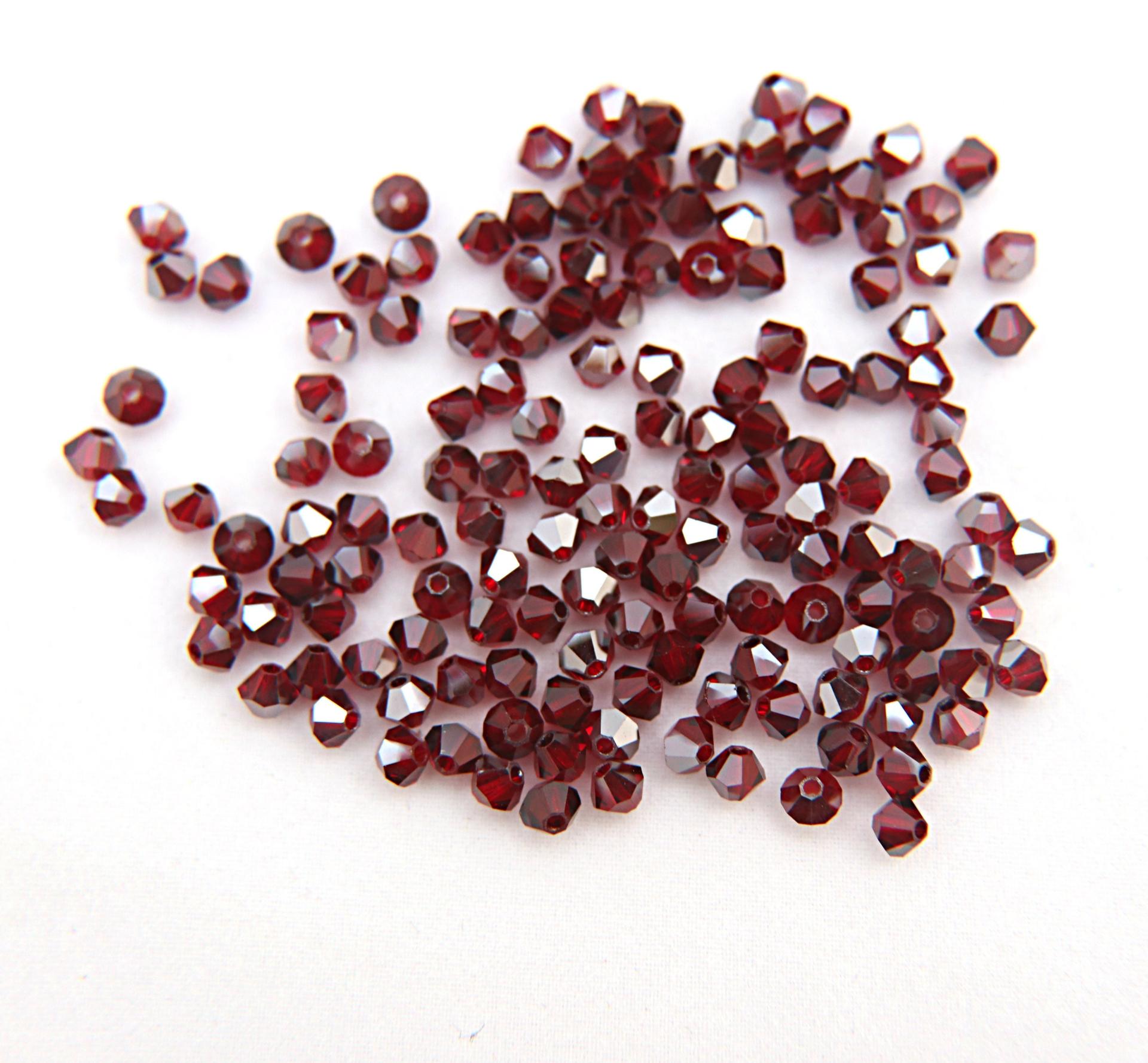 4mm Siam Satin Swarovski Bicone Beads 36/72/144/432/720 Pieces Rare findings, jewelry making, craft supplies, embellishment, craft supplies