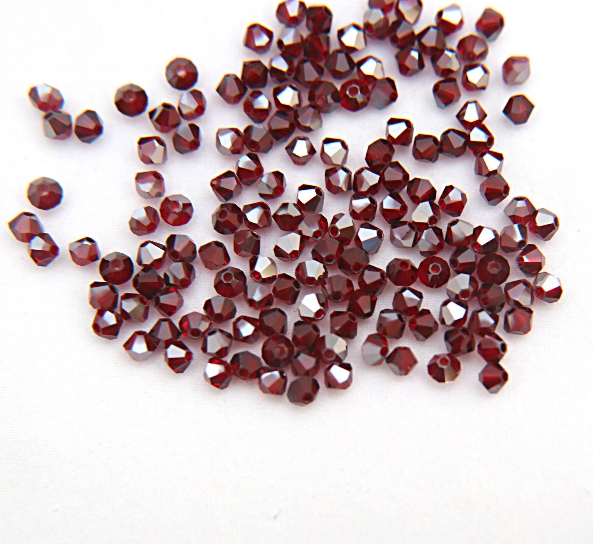 4mm Siam Satin Swarovski Bicone Beads 36/72/144/432/720 Pieces Rare findings, jewelry making, craft supplies, embellishment, craft supplies