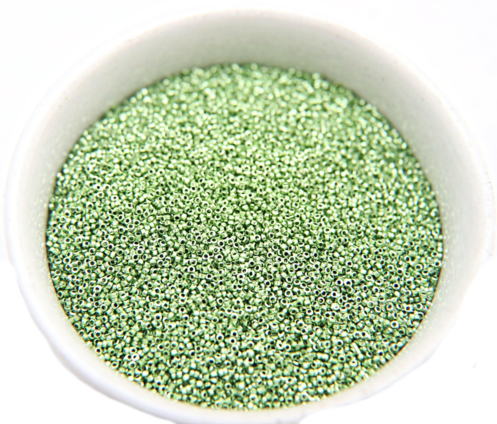 1mm Micro Peridot Metallic Plated Tube Beads 5/10/100/500 Grams High Quality Nail Art decoration / Haute Couture Embroidery / Doll Making