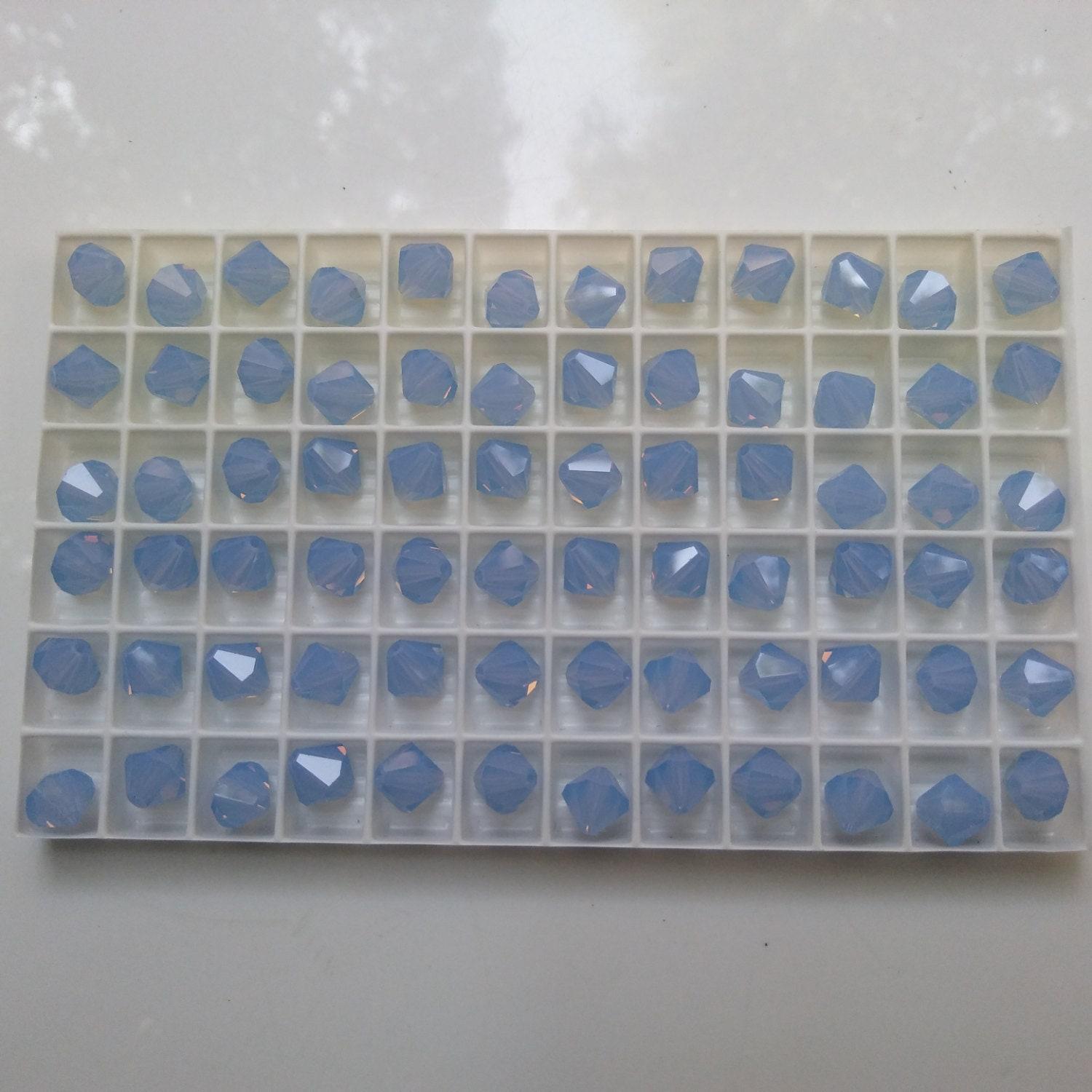 6/8 MM Air Blue Opal Swarovski Bicone 16 Cuts 6/12/24/36/72/144/288 Pieces (285) PREMIUM MATERIALS, Jewlery making beads