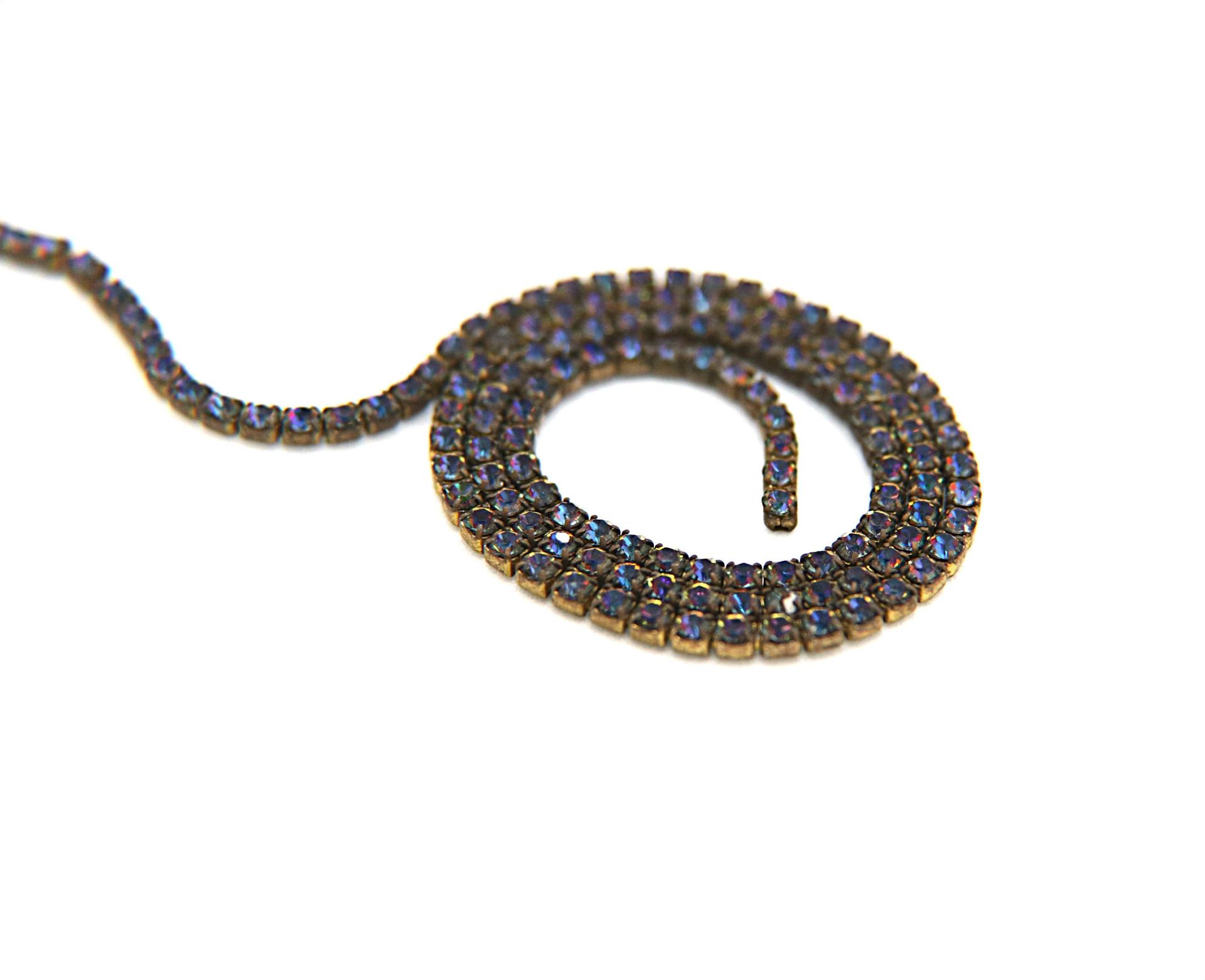 10ss Swarovski Close Cup Chain in Crystal Vitrail Medium 2.8mm Made in Austria 0.5/1/2/5 Meters rare couture materials