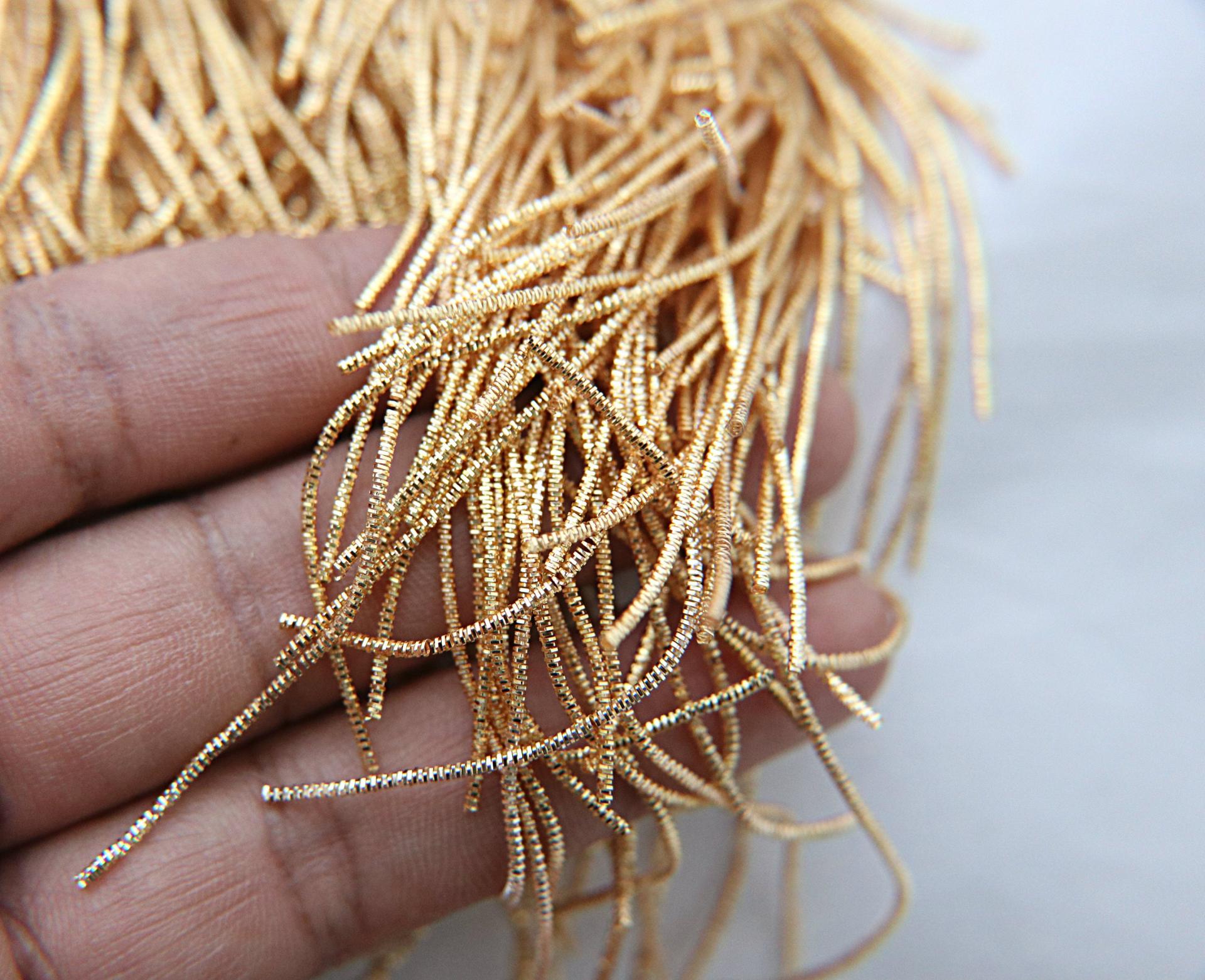 Dark Gold/Silver/Antique Light Gold Metallic rough wire 1.2 mm Nakshi, French Wire, Gimp Wire 50/100/200/400 Grams, embroidery materials