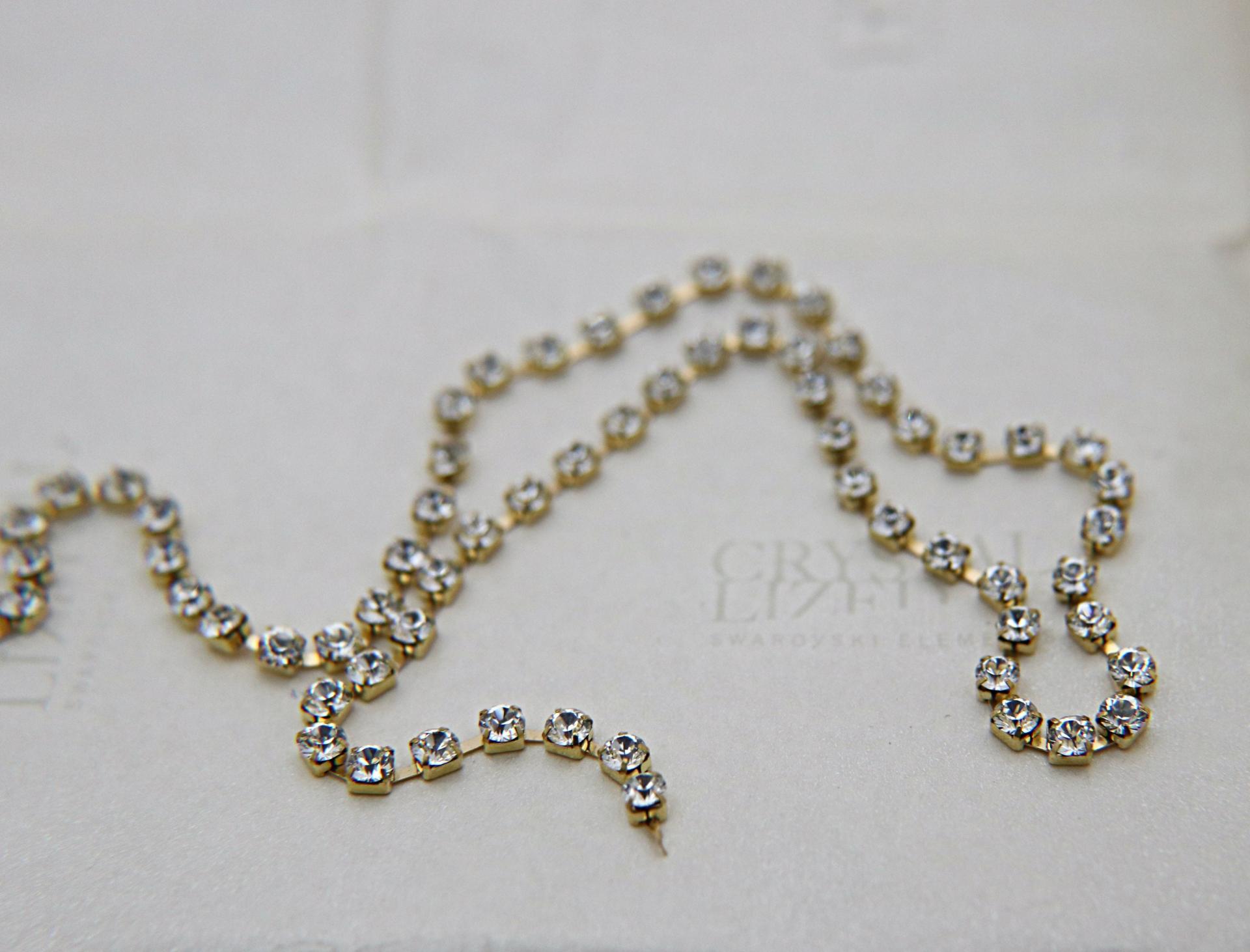 10PP Swarovski Cup Chain Clear Rhinestone Cup Chain Xillion 1.6mm Made in Austria - Brass Setting - Crystal Clear 0.5/1/2/5 Meters Nail Art