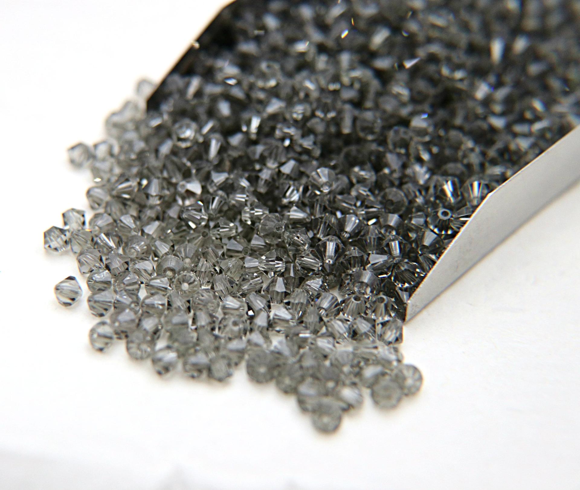 4mm Black Diamond Swarovski Bicone beads 36/72/144/432/720 Pieces (215) embroidery materials, jewelry making, rare beads, PREMIUM Supply