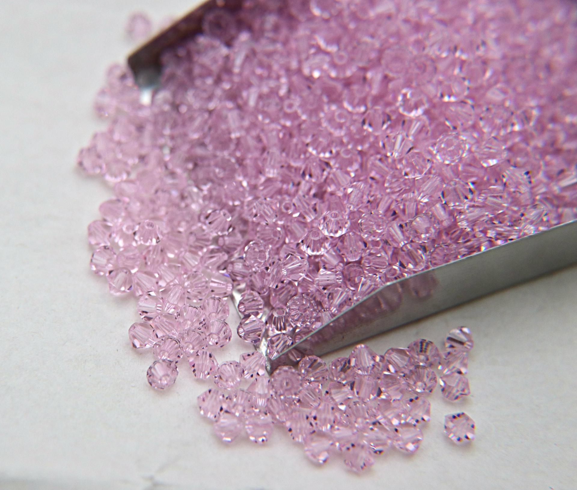4/5mm Rosaline Swarovski Bicone 12/36/72/144/432/720 Pieces (508) jewelry making beads, vintage findings, wedding decorations