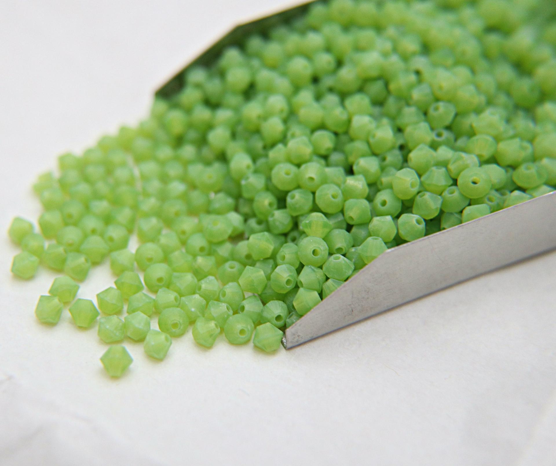 4mm Green Opal Genuine Czech Bicone 36/72/144/432/720 Pieces (51010) jewelry making, embroidery materials, PREMIUM Beads supply