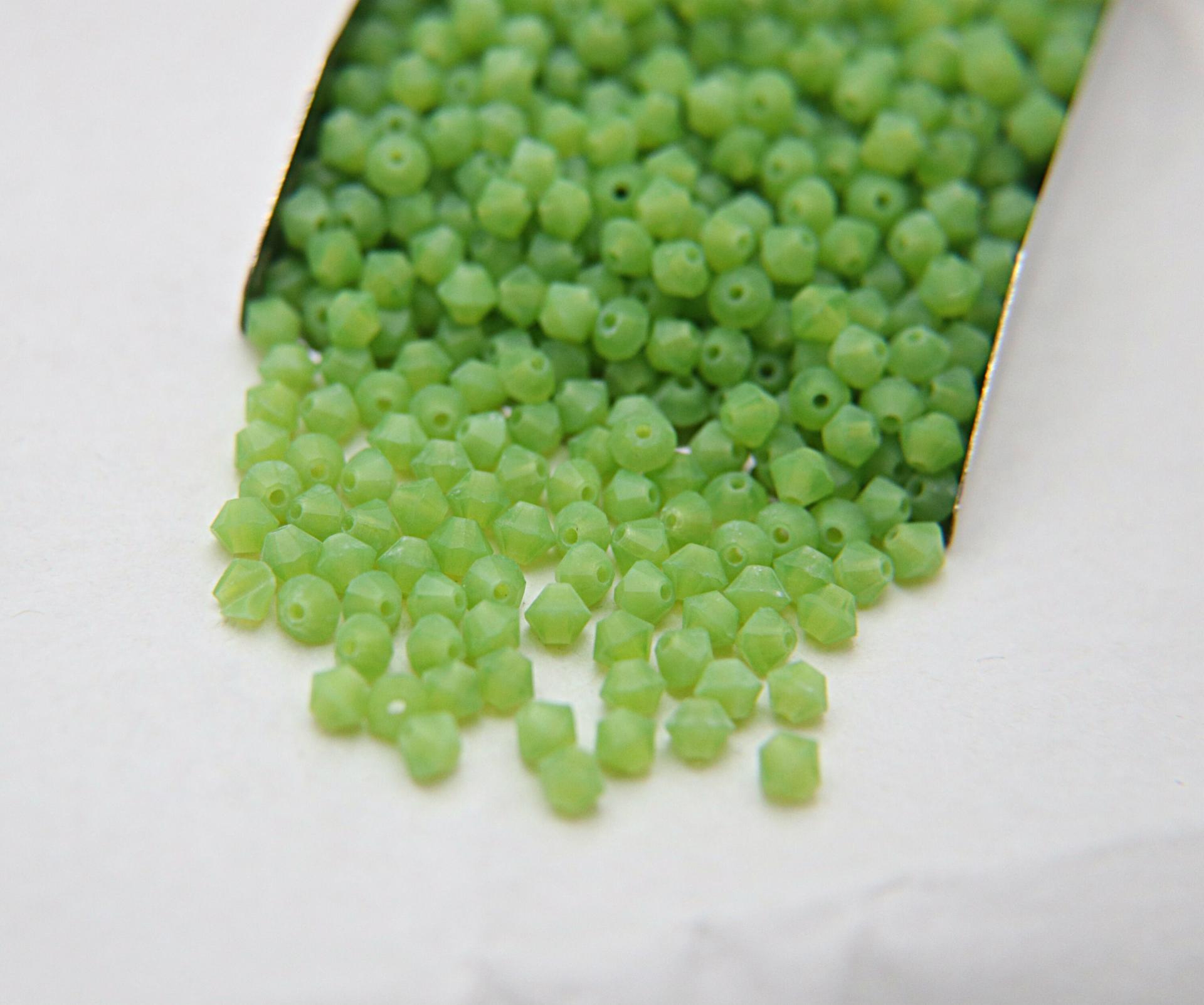 4mm Green Opal Genuine Czech Bicone 36/72/144/432/720 Pieces (51010) jewelry making, embroidery materials, PREMIUM Beads supply