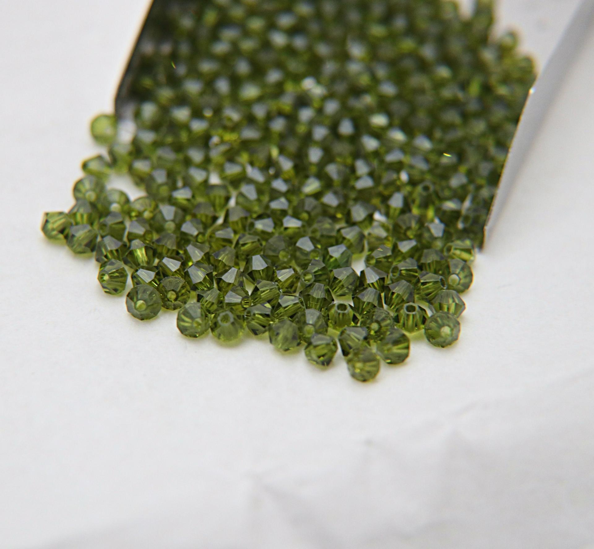 3mm Olivine Swarovski Bicone Beads 36/72/144/432/720 Pieces Jewelry findings, embroidery materials, jewelry making, craft supplies, couture