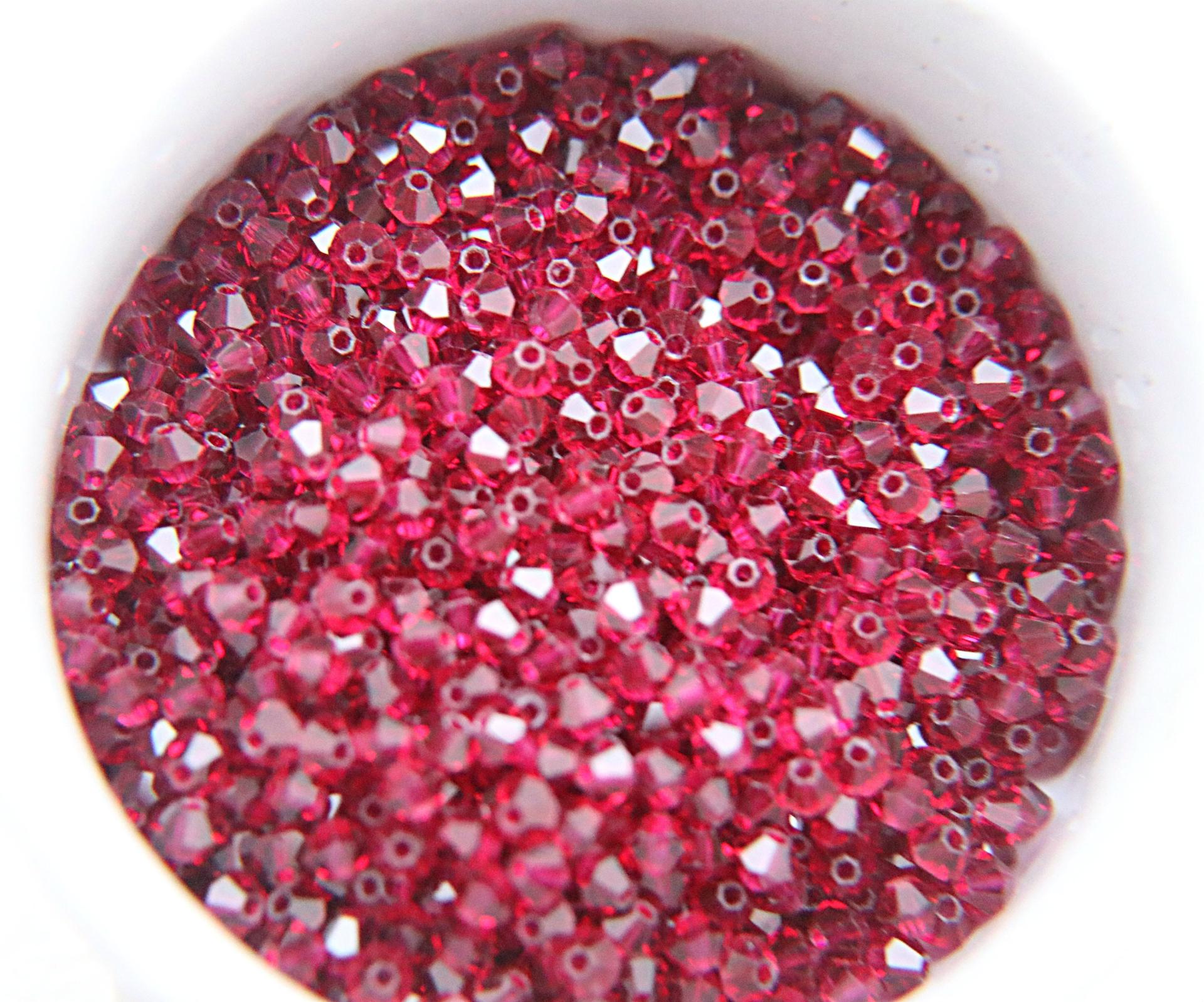 Ruby (3mm) Swarovski Bicone beads 36/72/144/432/720 Pieces (501) Jewelry making beads, couture embellishments, embroidery materials