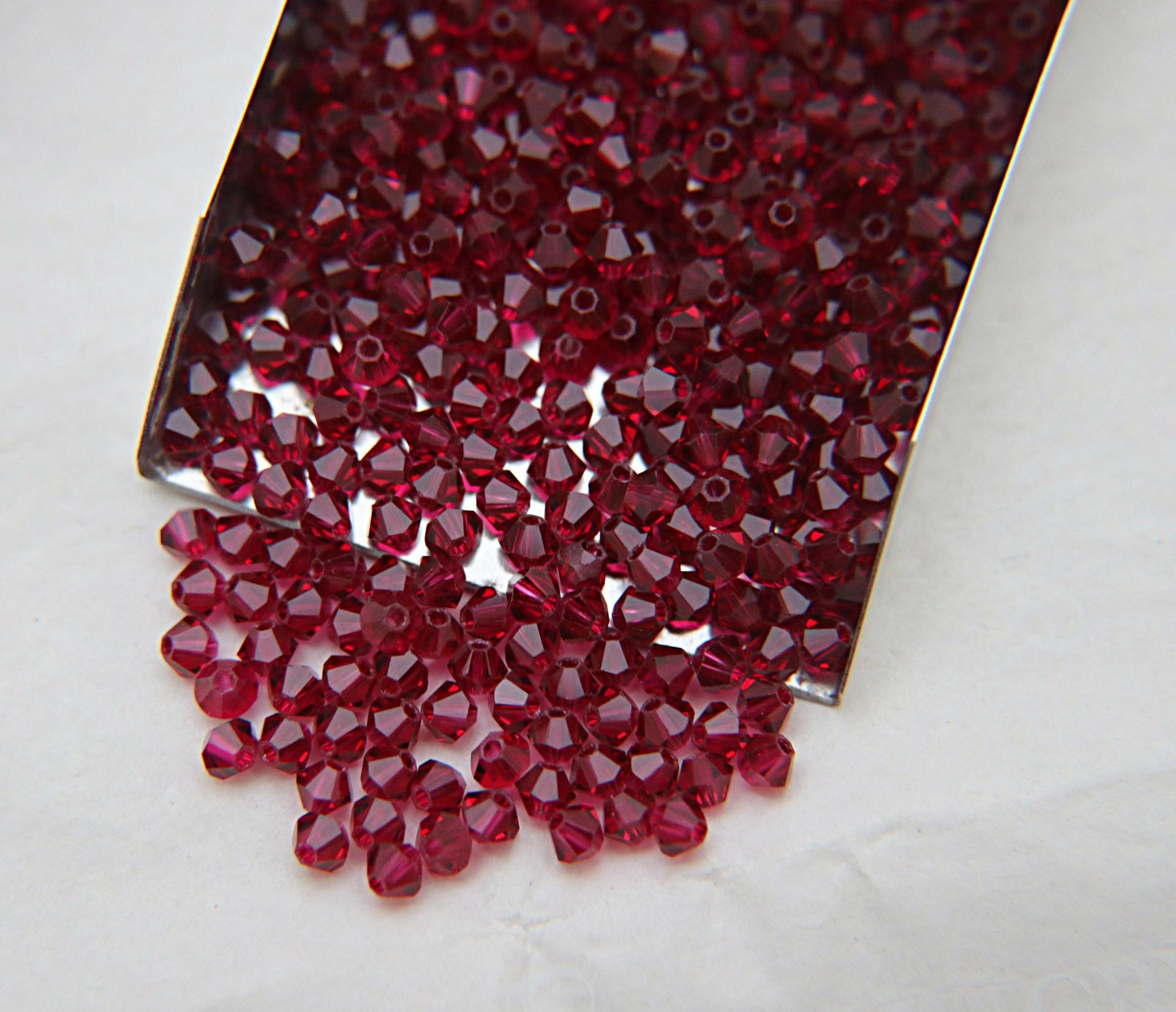 Ruby (3mm) Swarovski Bicone beads 36/72/144/432/720 Pieces (501) Jewelry making beads, couture embellishments, embroidery materials