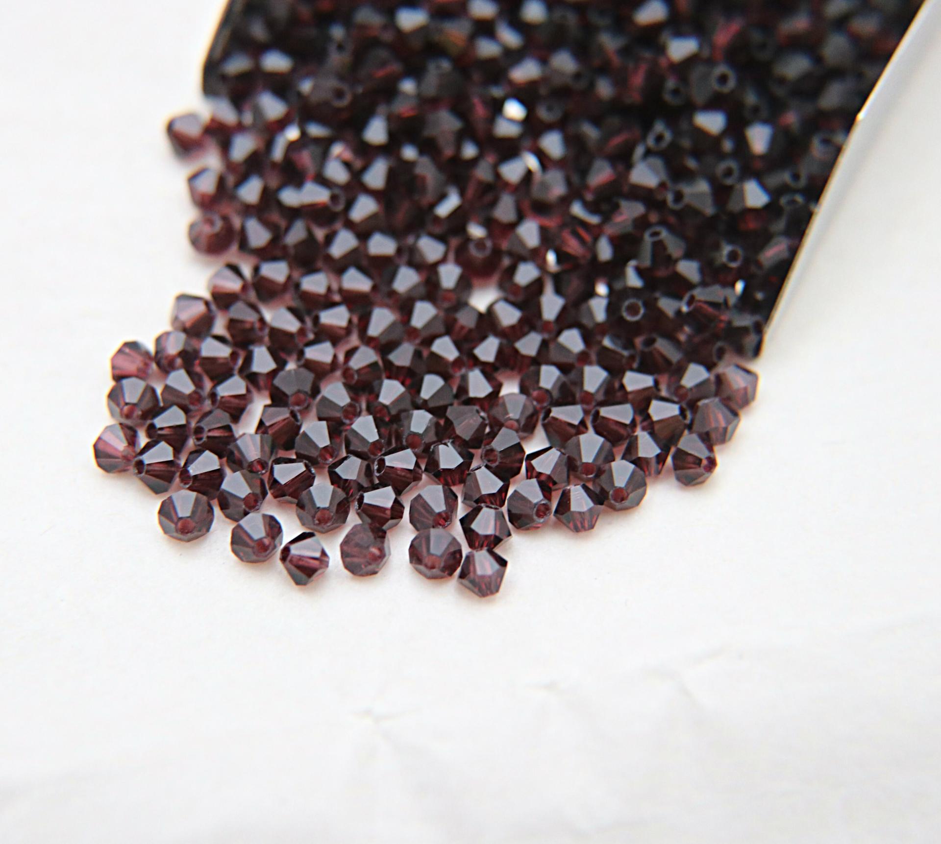 4mm Burgundy Swarovski Bicone loose beads 36/72/144/432/720 Pieces (515) embroidery materials, jewelry making, rare findings, craft supply