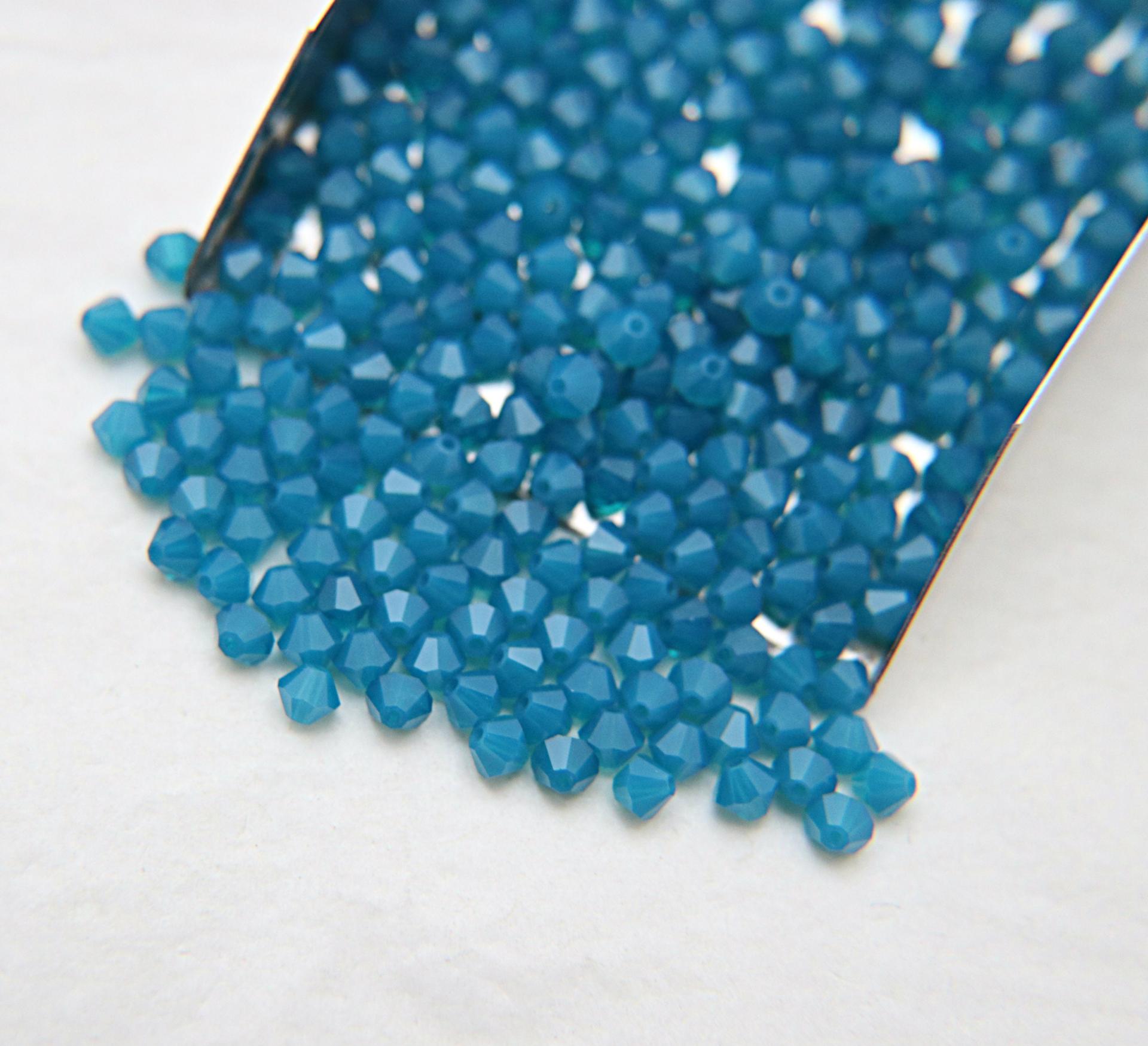 3mm Caribbean Blue Opal Swarovski Bicone beads 36/72/144/432/720 Pieces 395 Jewelry findings, embroidery materials, jewelry making, craft