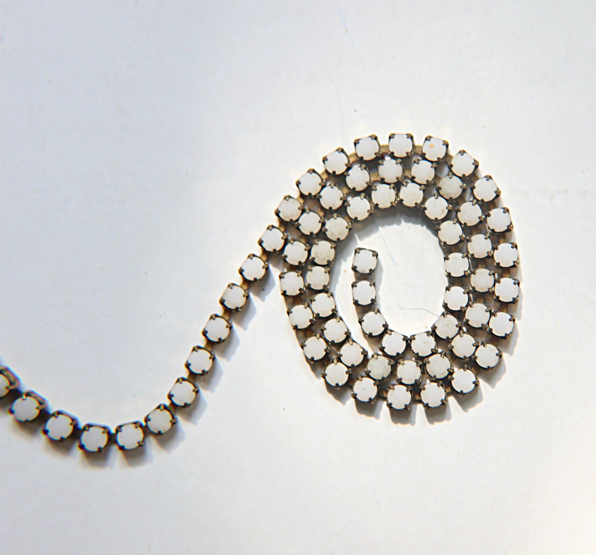 12SS Swarovski Vintage Rhinestone Chain White Alabaster (281) 3mm 0.5/1/2/5 Meters wedding decorations, strass chains