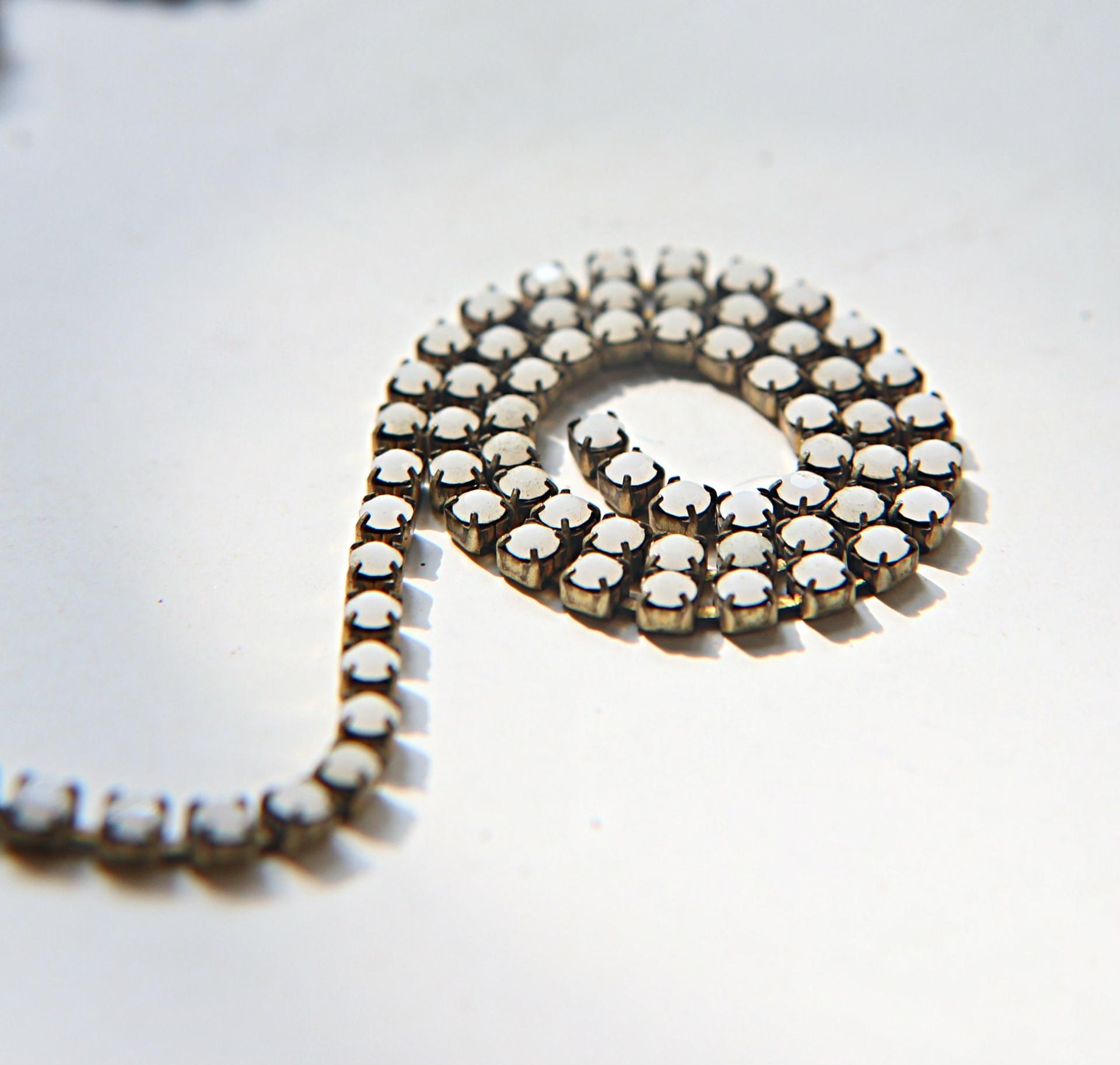 12SS Swarovski Vintage Rhinestone Chain White Alabaster (281) 3mm 0.5/1/2/5 Meters wedding decorations, strass chains