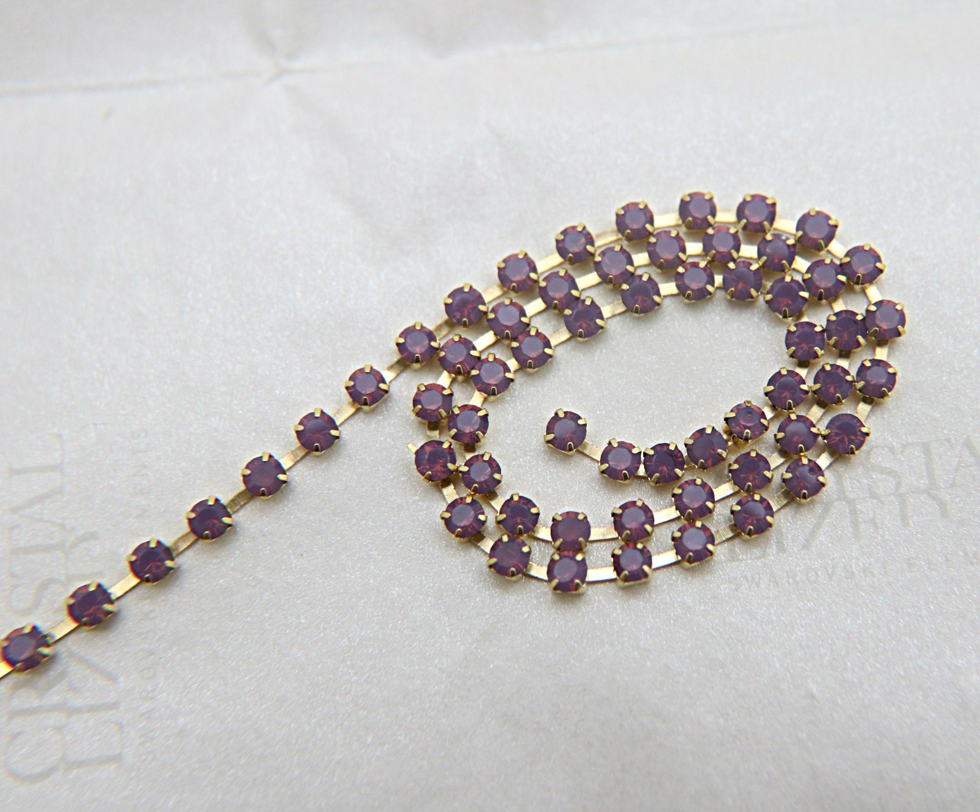 12SS Swarovski Vintage Rhinestone Chain in Cyclamen Opal (398) 3mm 0.5/1/2/5 Mtrs Wedding Bridal Supplies|Jewelry Making|Decoration vintage