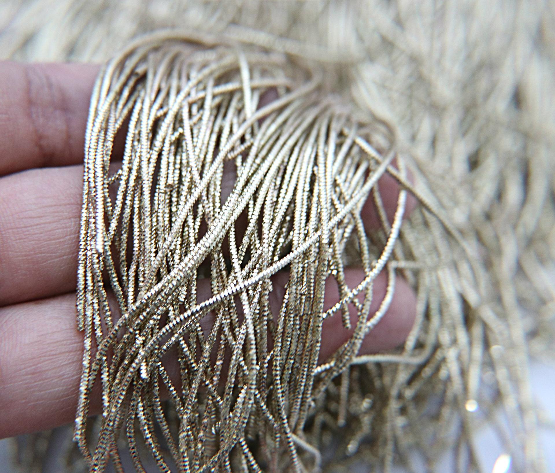 Dark Gold/Silver/Antique Light Gold Metallic rough wire 1.2 mm Nakshi, French Wire, Gimp Wire 50/100/200/400 Grams, embroidery materials