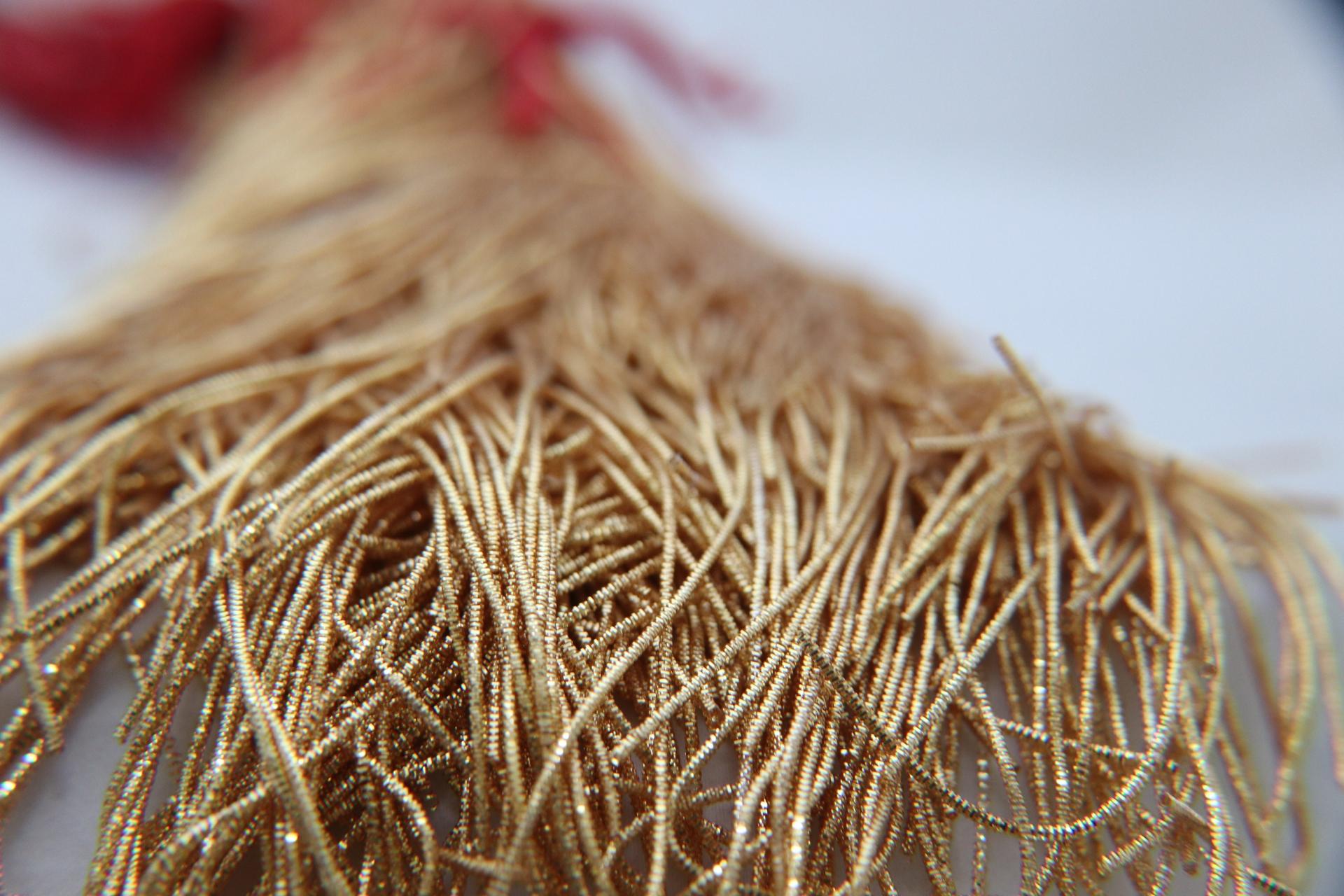 Dark Gold/Silver/Antique Light Gold Metallic rough wire 1.2 mm Nakshi, French Wire, Gimp Wire 50/100/200/400 Grams, embroidery materials