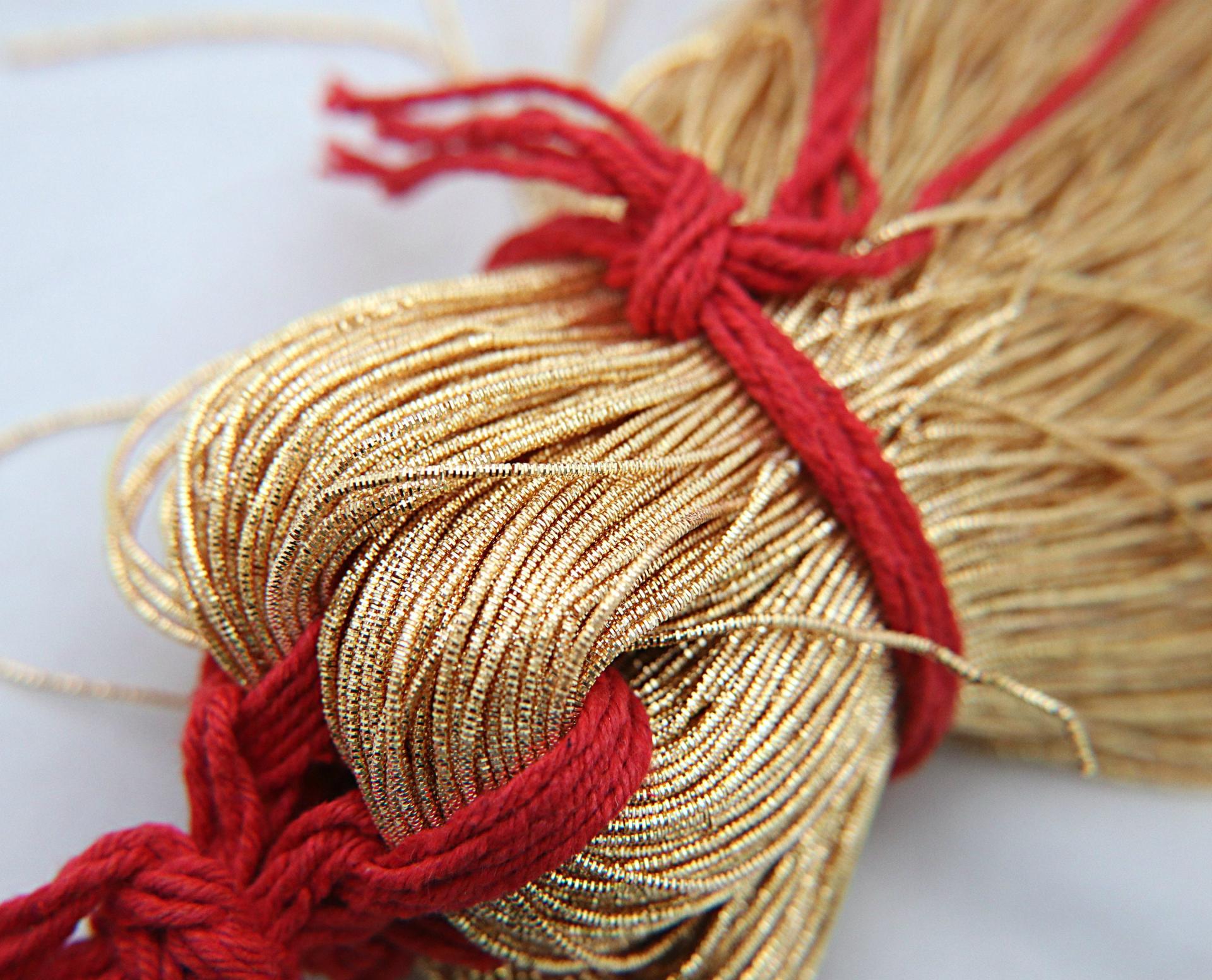 Dark Gold/Silver/Antique Light Gold Metallic rough wire 1.2 mm Nakshi, French Wire, Gimp Wire 50/100/200/400 Grams, embroidery materials