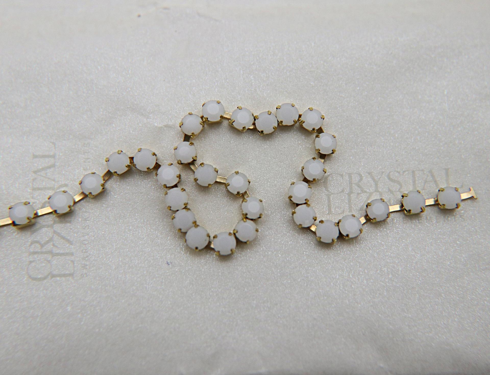 16 SS Rhinestone Chain Swarovski in White Alabaster 4mm 0.5/1/2/5/15 Meters vintage findings, strass chains
