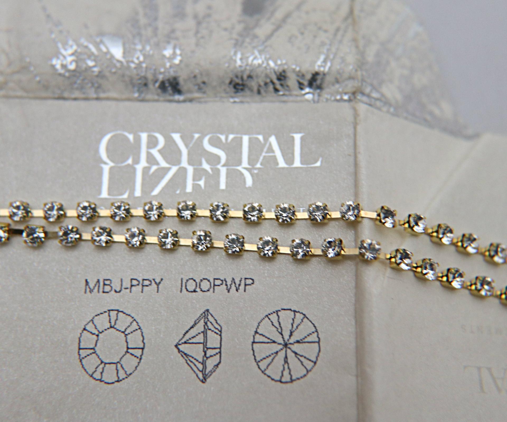 10PP Swarovski Cup Chain Clear Rhinestone Cup Chain Xillion 1.6mm Made in Austria - Brass Setting - Crystal Clear 0.5/1/2/5 Meters Nail Art