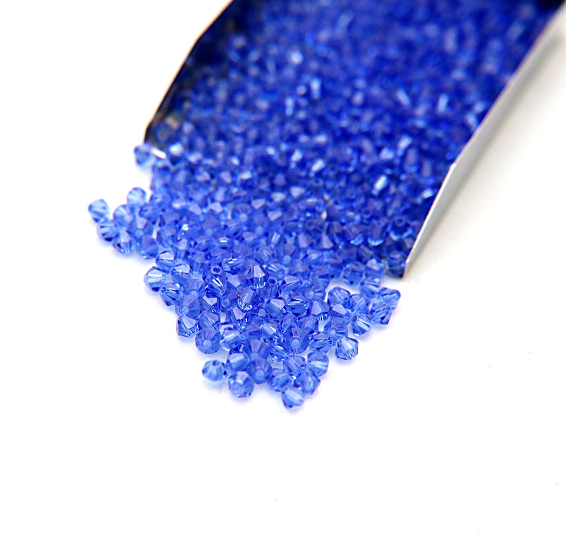4mm Sapphire Swarovski Bicon beads 36/72/144/432/720 Pieces (206) jewelry supplies, embroidery materials, couture embellishments, rare beads