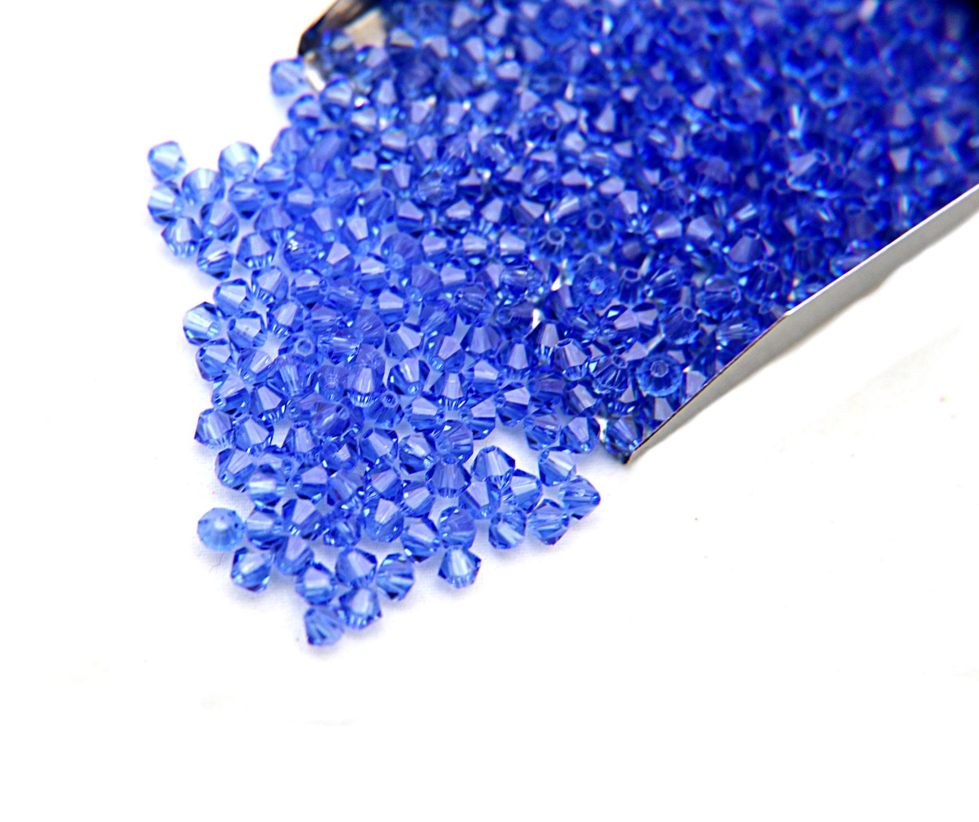 6mm Swarovski Sapphire (206) Bicone Beads Cuts 20 Gross (2880 Pieces) Jewelry supplies, rare findings, embroidery materials, premium beads