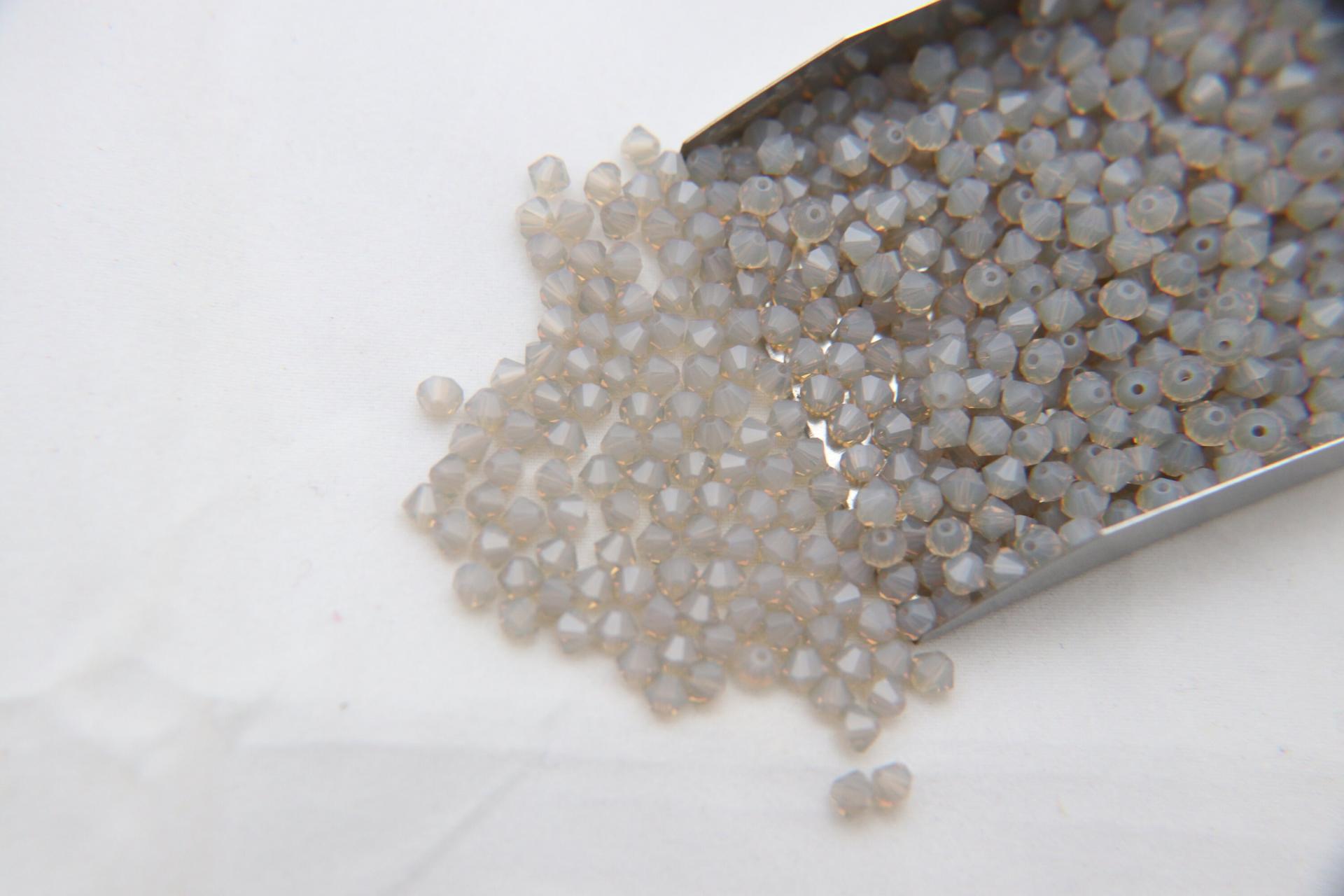 4/5mm Light Grey Opal Swarovski Bicone Beads 12/36/72/144/432/720 Pieces (383) jewelry supplies, embroidery materials