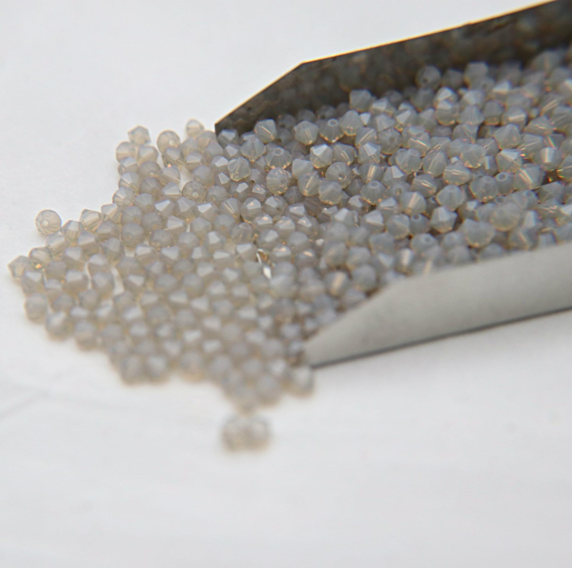 4/5mm Light Grey Opal Swarovski Bicone Beads 12/36/72/144/432/720 Pieces (383) jewelry supplies, embroidery materials
