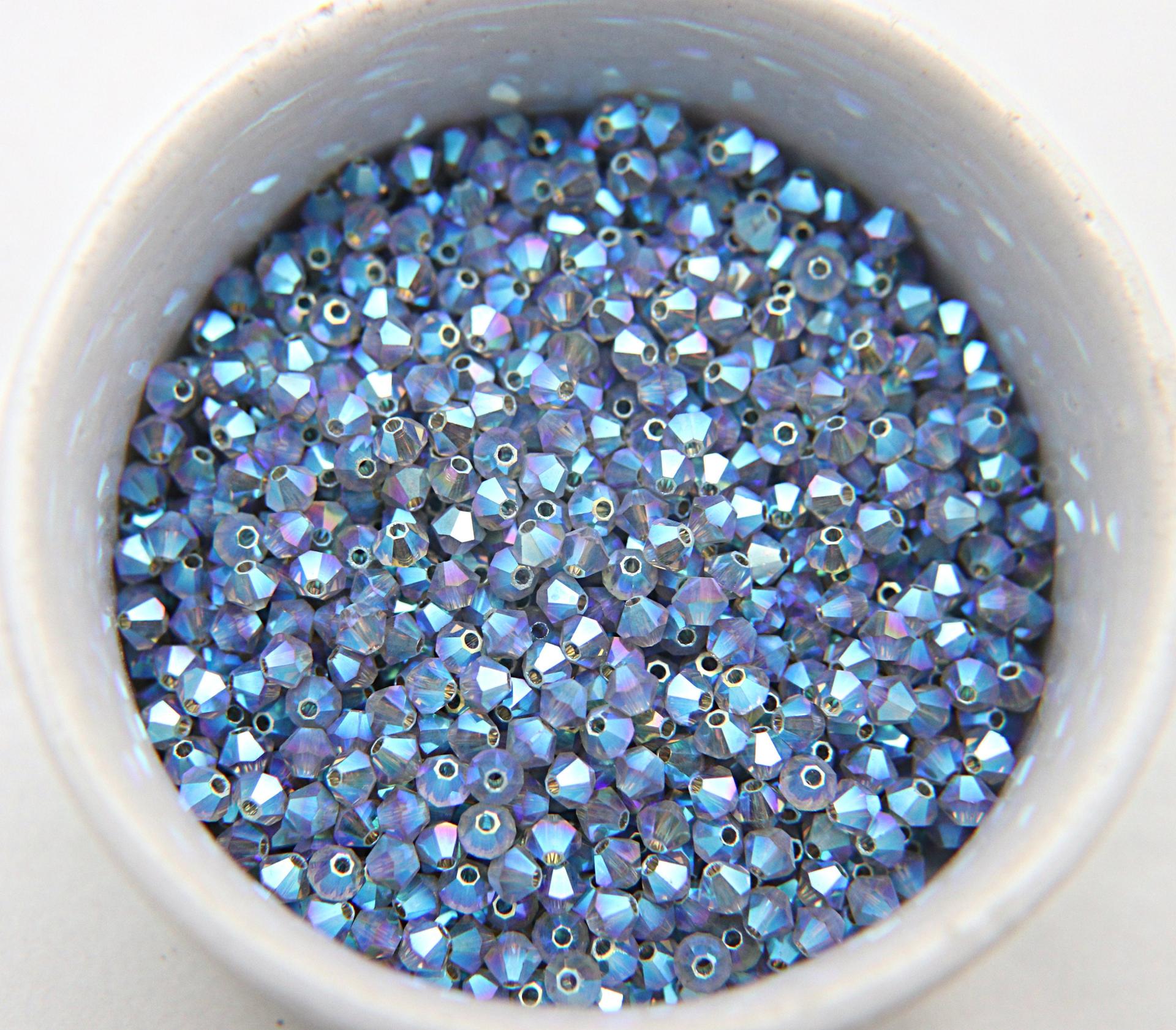 4mm Swarovski Black Diamond AB 2X FC Bicones Rainbow Beads 36/72/144/432/7200 Pieces PREMIUM rainbow beads, jewelry making, embellishments