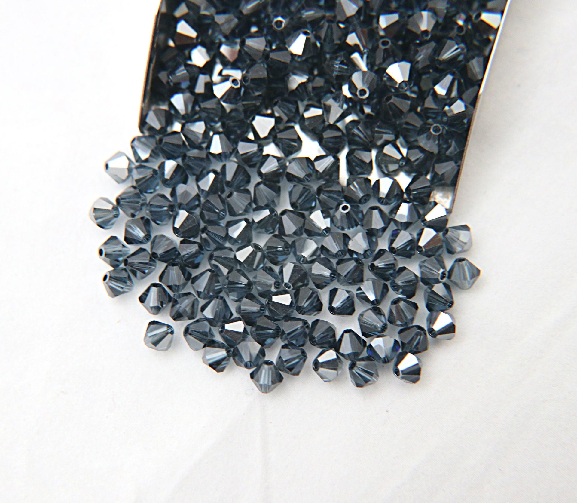5mm Montana Satin Swarovski Bicone beads Cuts 12/36/72/144/432/720 Pieces rare findings, jewelry making, embroidery materials, vintage beads