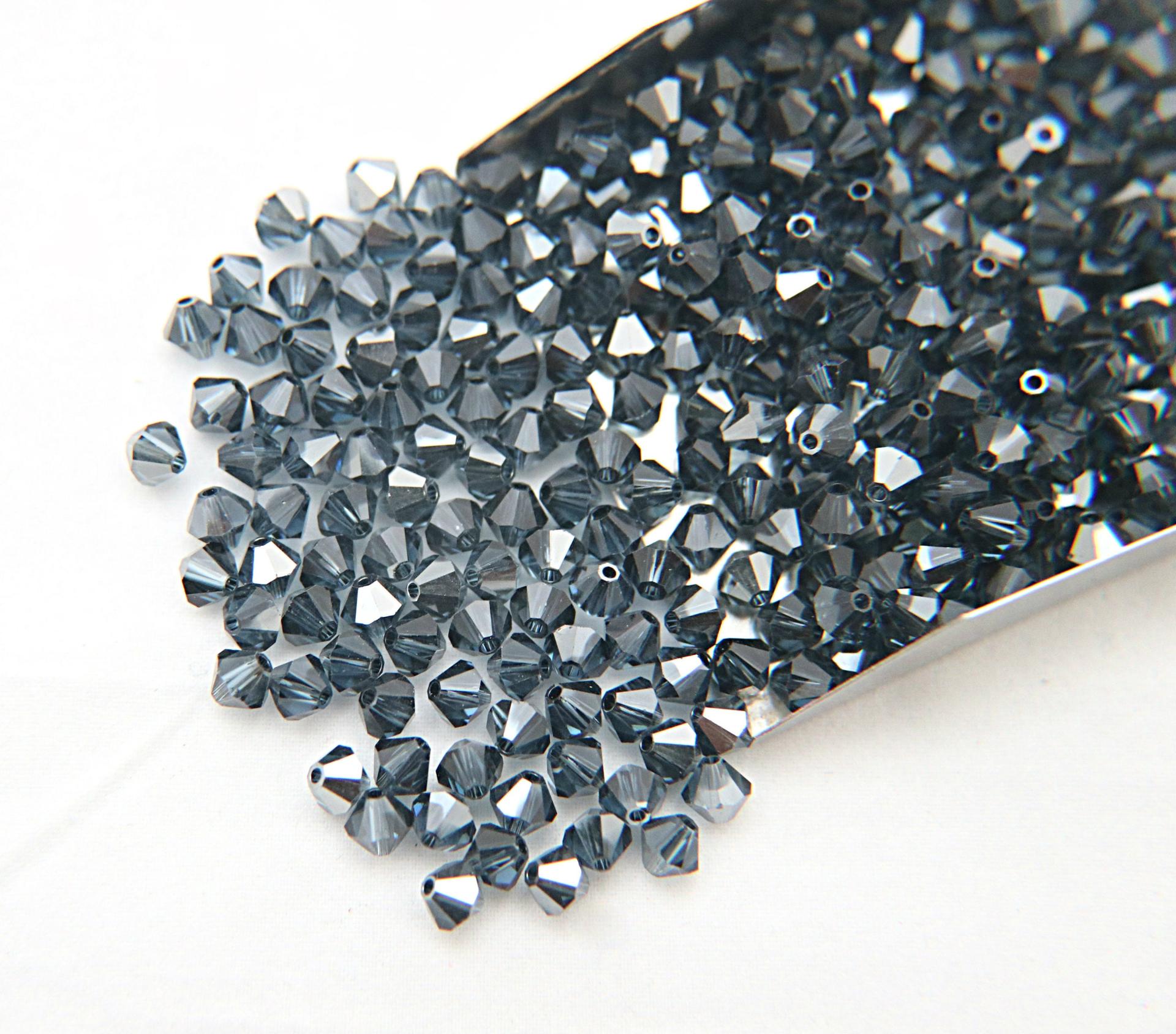 6mm Swarovski Montana Satin Bicone Beads Cuts 12/36/72/144/288 Pieces (207) embroidery materials, jewelry making, rare beads, PREMIUM Supply