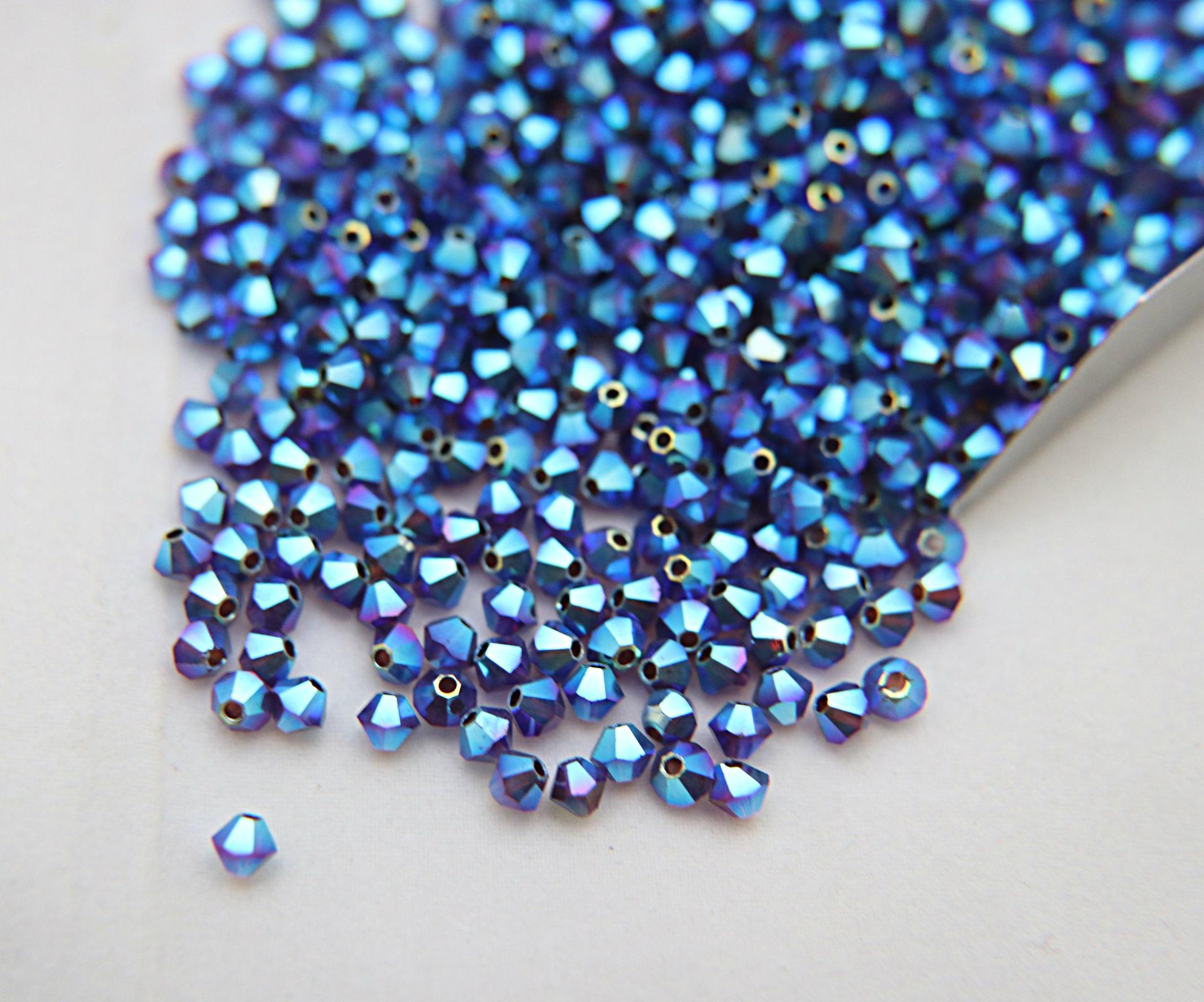 Swarovski (4mm) Burgundy AB 2X FC Bicones Rainbow Beads 36/72/144/432/720 Pieces (515) rainbow beads, jewelry making, couture embellishments
