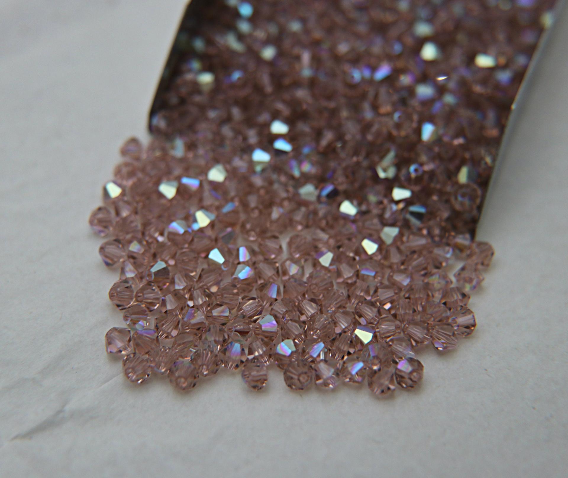4mm Vintage Rose Aurore Boreale Swarovski Bicone AB beads 36/72/144/432/720 Pieces rainbow beads, jewelry making, couture embellishments