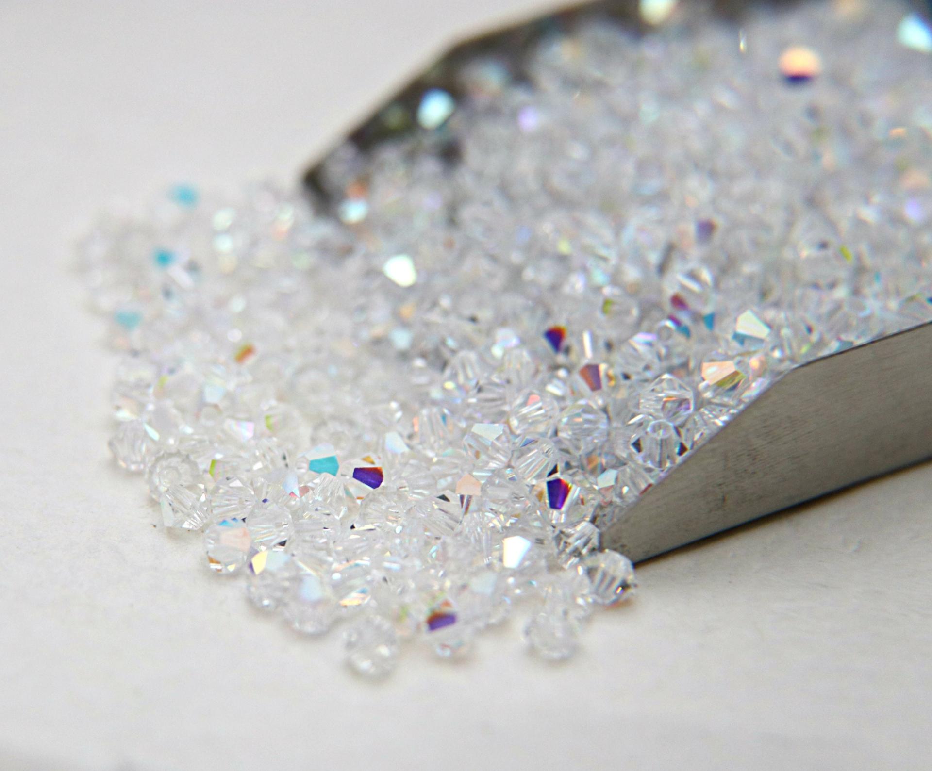 3/4mm Crystal Aurore Boreale Swarovski Bicone Crystal beads 36/72/144/432/720 Pieces rainbow beads, jewelry making, couture beading