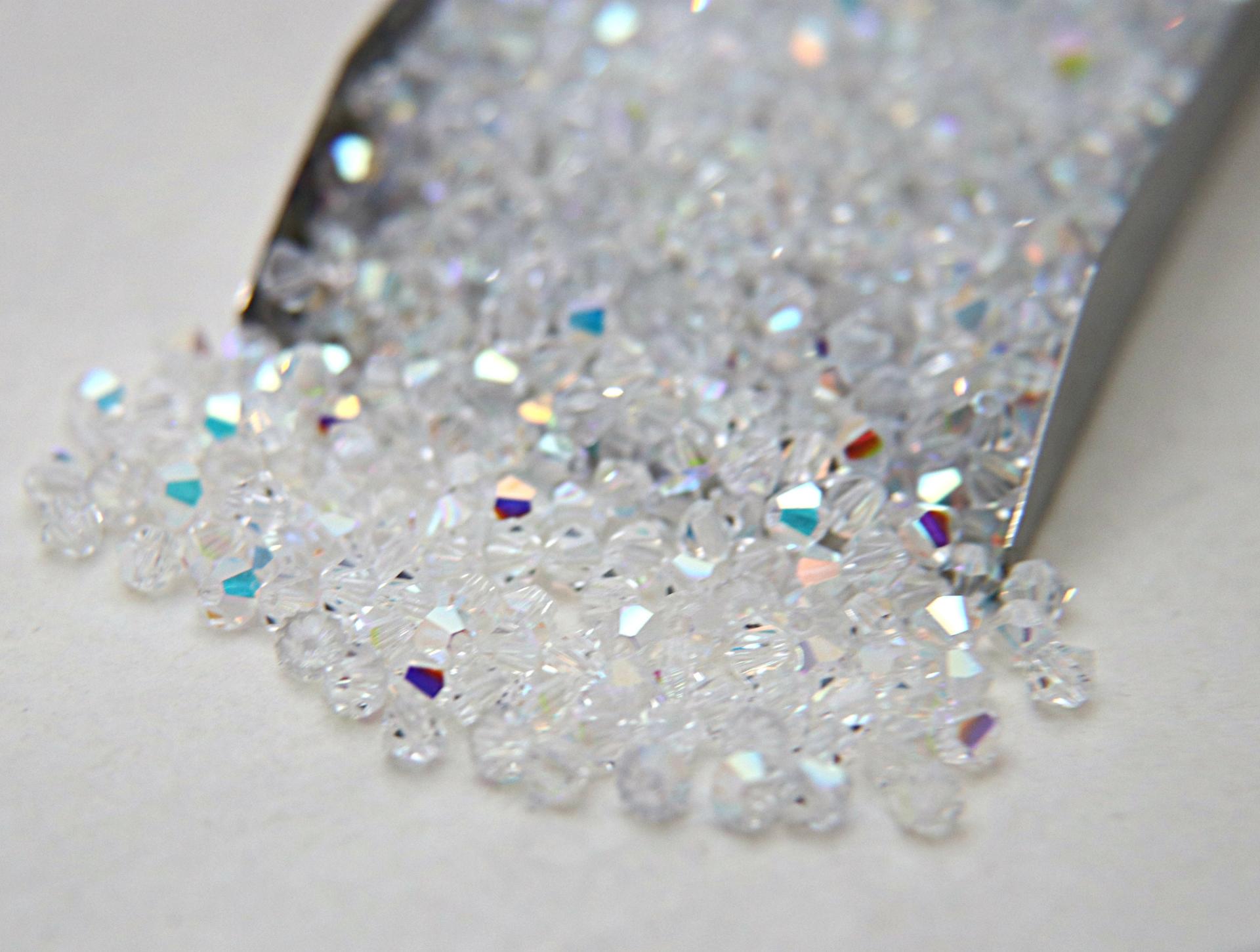 3/4mm Crystal Aurore Boreale Swarovski Bicone Crystal beads 36/72/144/432/720 Pieces rainbow beads, jewelry making, couture beading